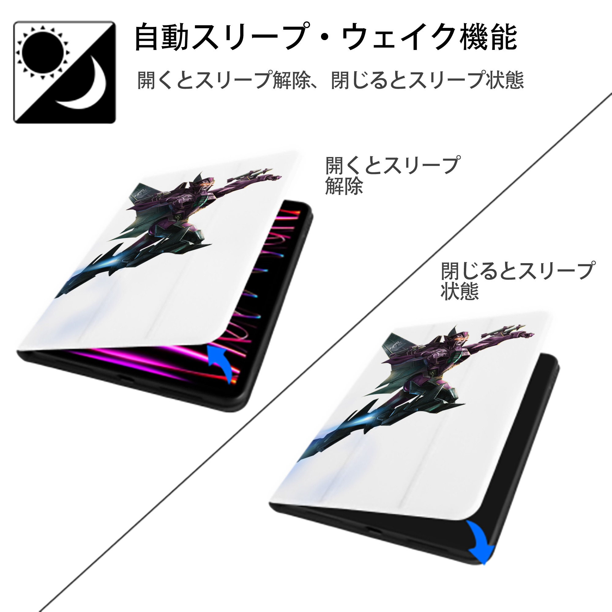  IPad ケース ペン収納付き 三つ折りスタンド PUレザー×シリコン 対応機種9.5/10.5/10.9インチ