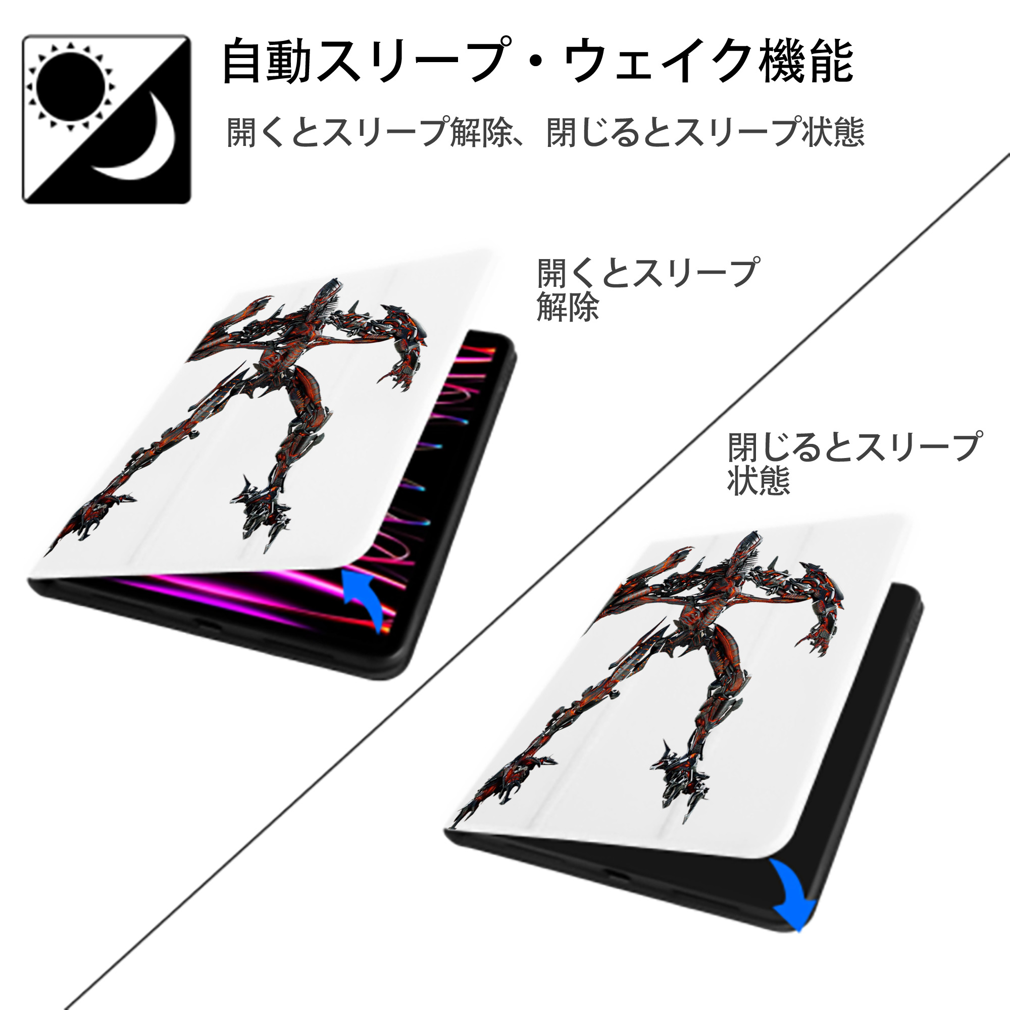  IPad ケース ペン収納付き 三つ折りスタンド PUレザー×シリコン 対応機種9.5/10.5/10.9インチ