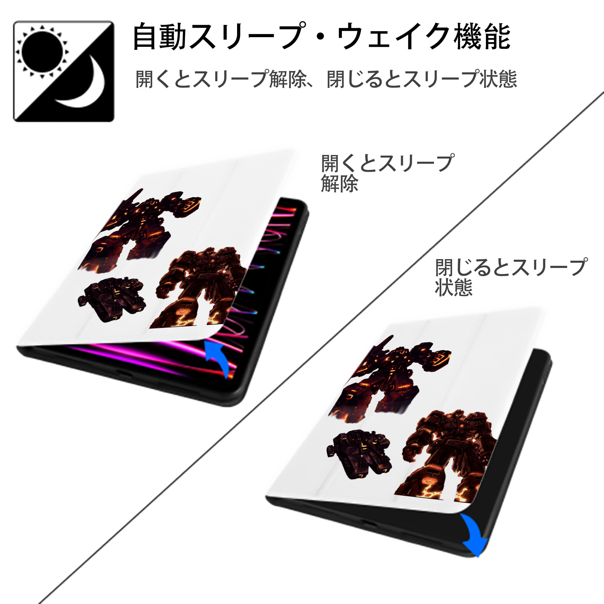  IPad ケース ペン収納付き 三つ折りスタンド PUレザー×シリコン 対応機種9.5/10.5/10.9インチ