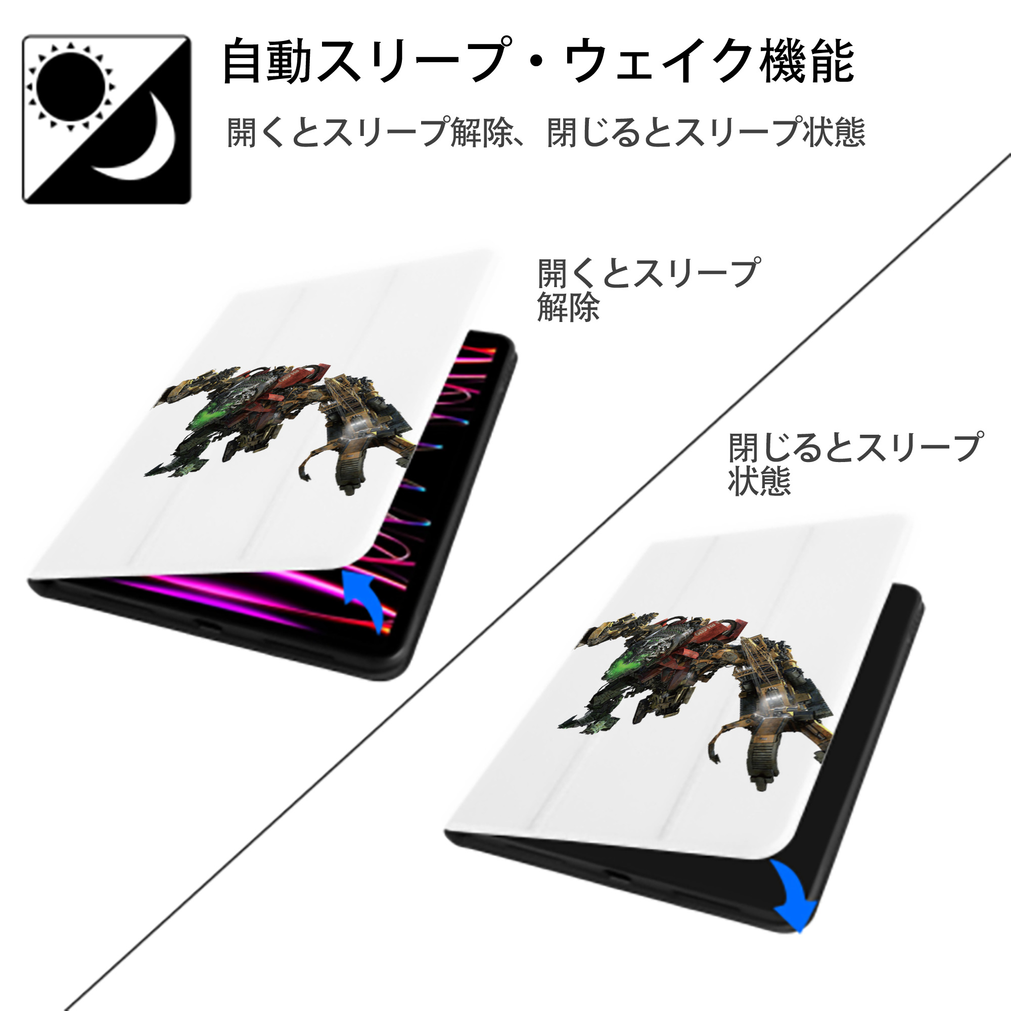  IPad ケース ペン収納付き 三つ折りスタンド PUレザー×シリコン 対応機種9.5/10.5/10.9インチ