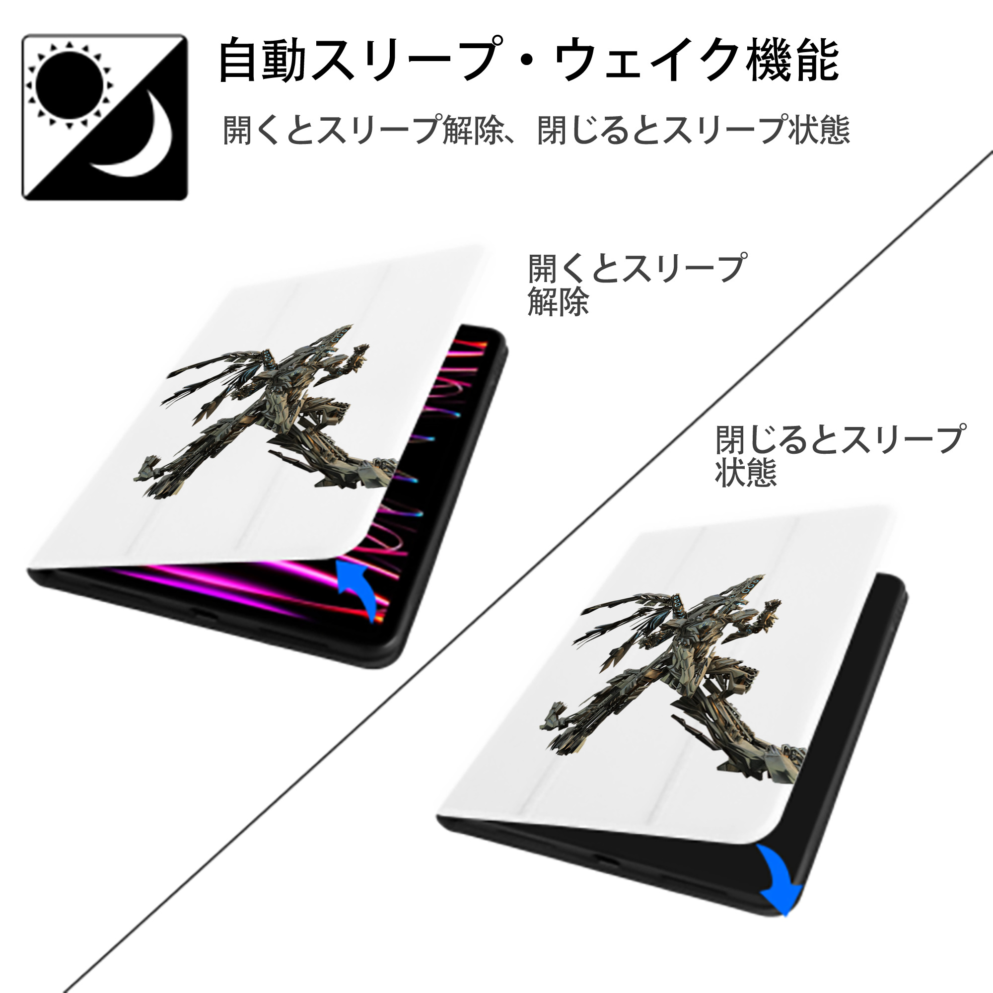  IPad ケース ペン収納付き 三つ折りスタンド PUレザー×シリコン 対応機種9.5/10.5/10.9インチ