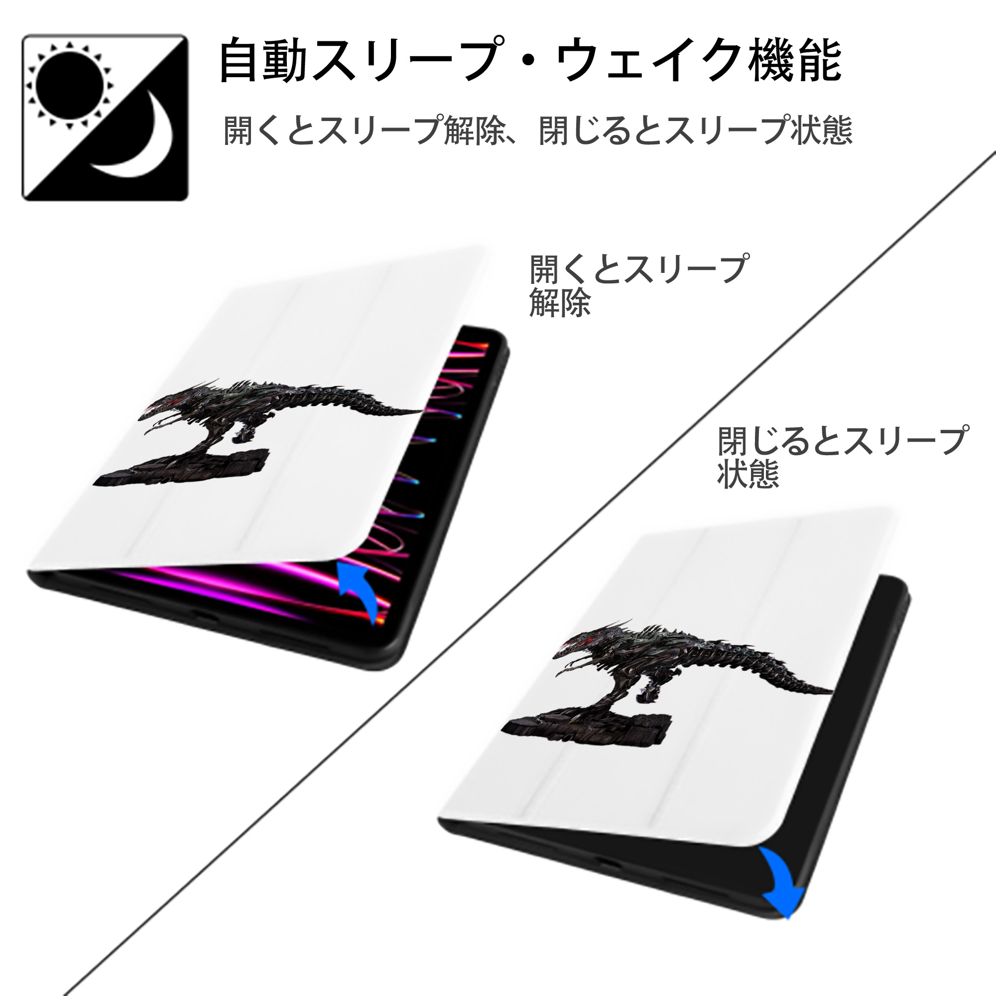  IPad ケース ペン収納付き 三つ折りスタンド PUレザー×シリコン 対応機種9.5/10.5/10.9インチ