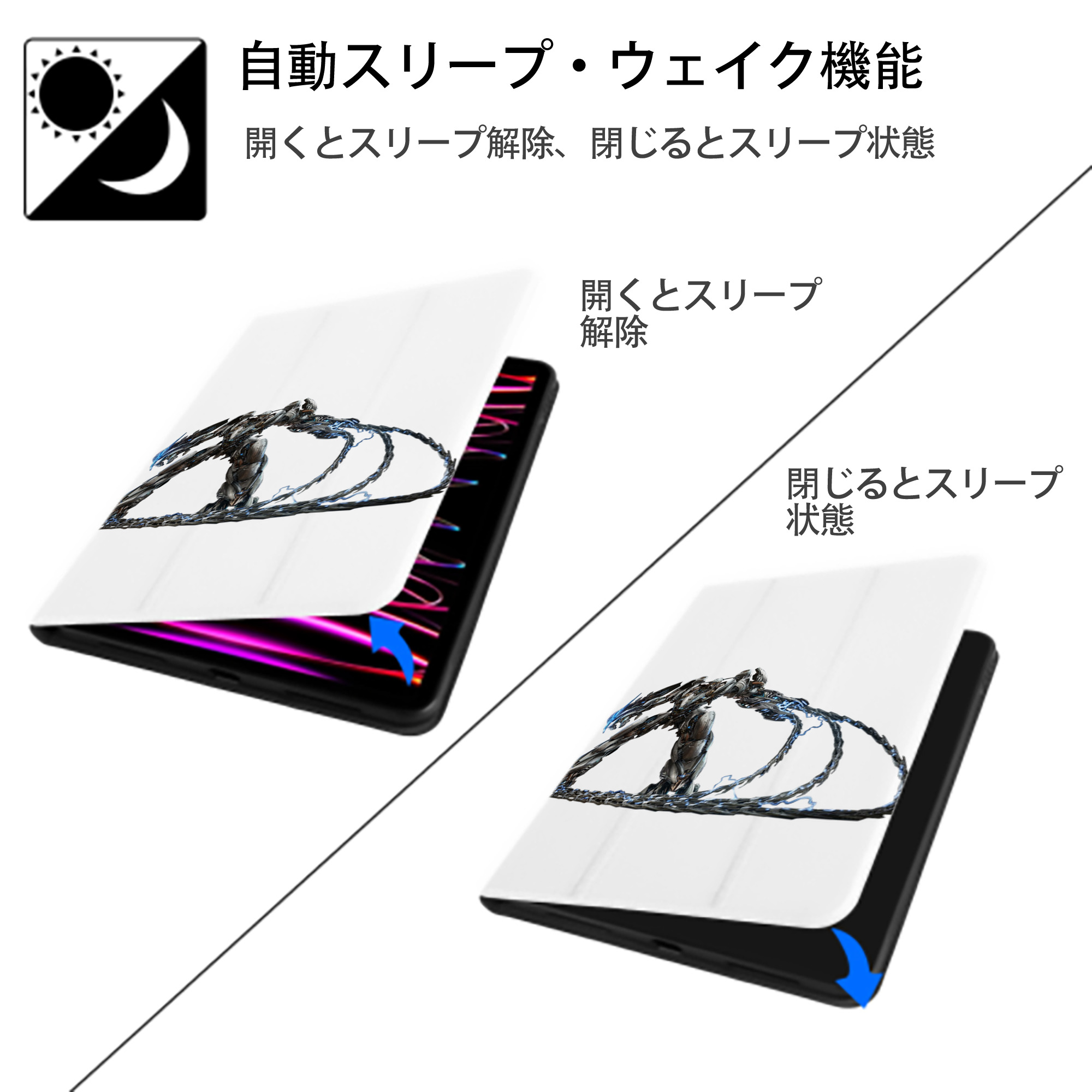  IPad ケース ペン収納付き 三つ折りスタンド PUレザー×シリコン 対応機種9.5/10.5/10.9インチ