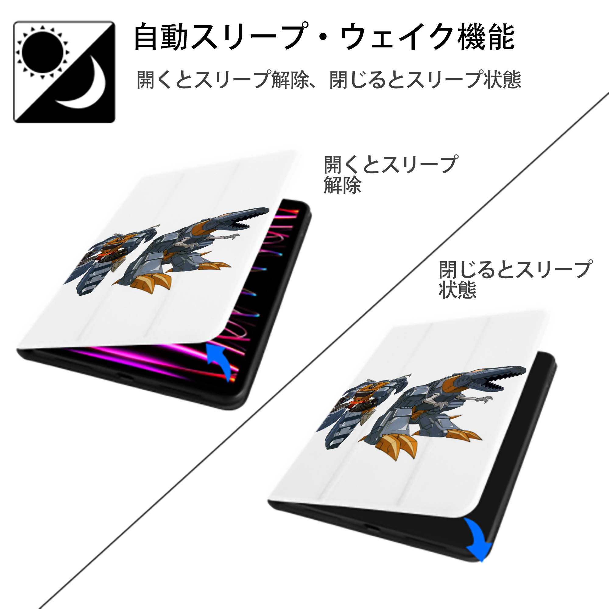  IPad ケース ペン収納付き 三つ折りスタンド PUレザー×シリコン 対応機種9.5/10.5/10.9インチ