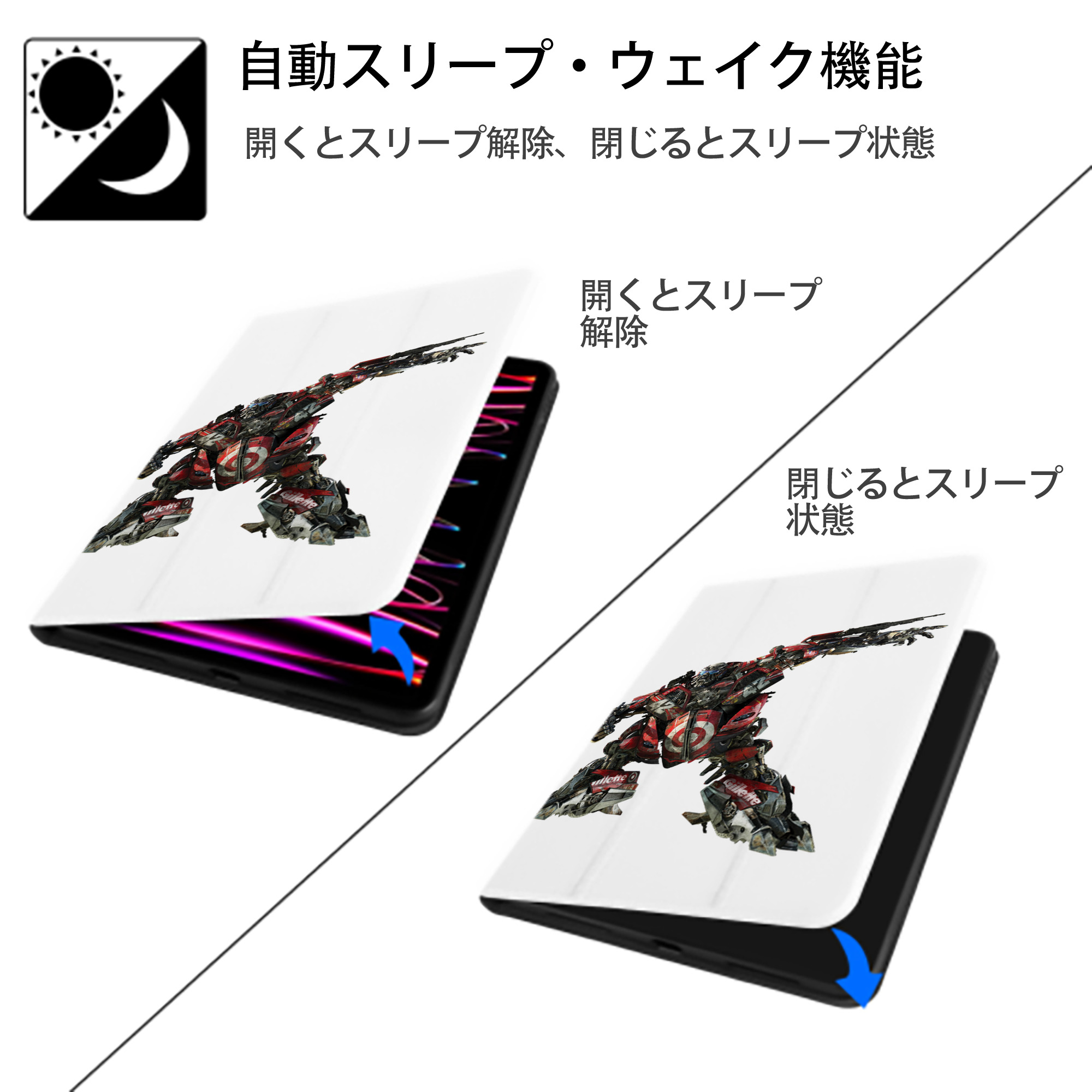  IPad ケース ペン収納付き 三つ折りスタンド PUレザー×シリコン 対応機種9.5/10.5/10.9インチ