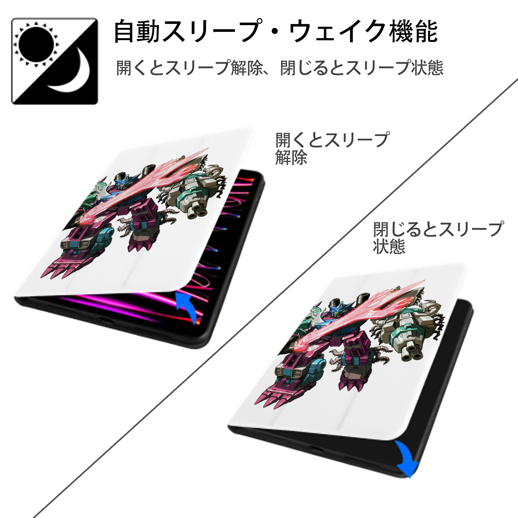  IPad ケース ペン収納付き 三つ折りスタンド PUレザー×シリコン 対応機種9.5/10.5/10.9インチ