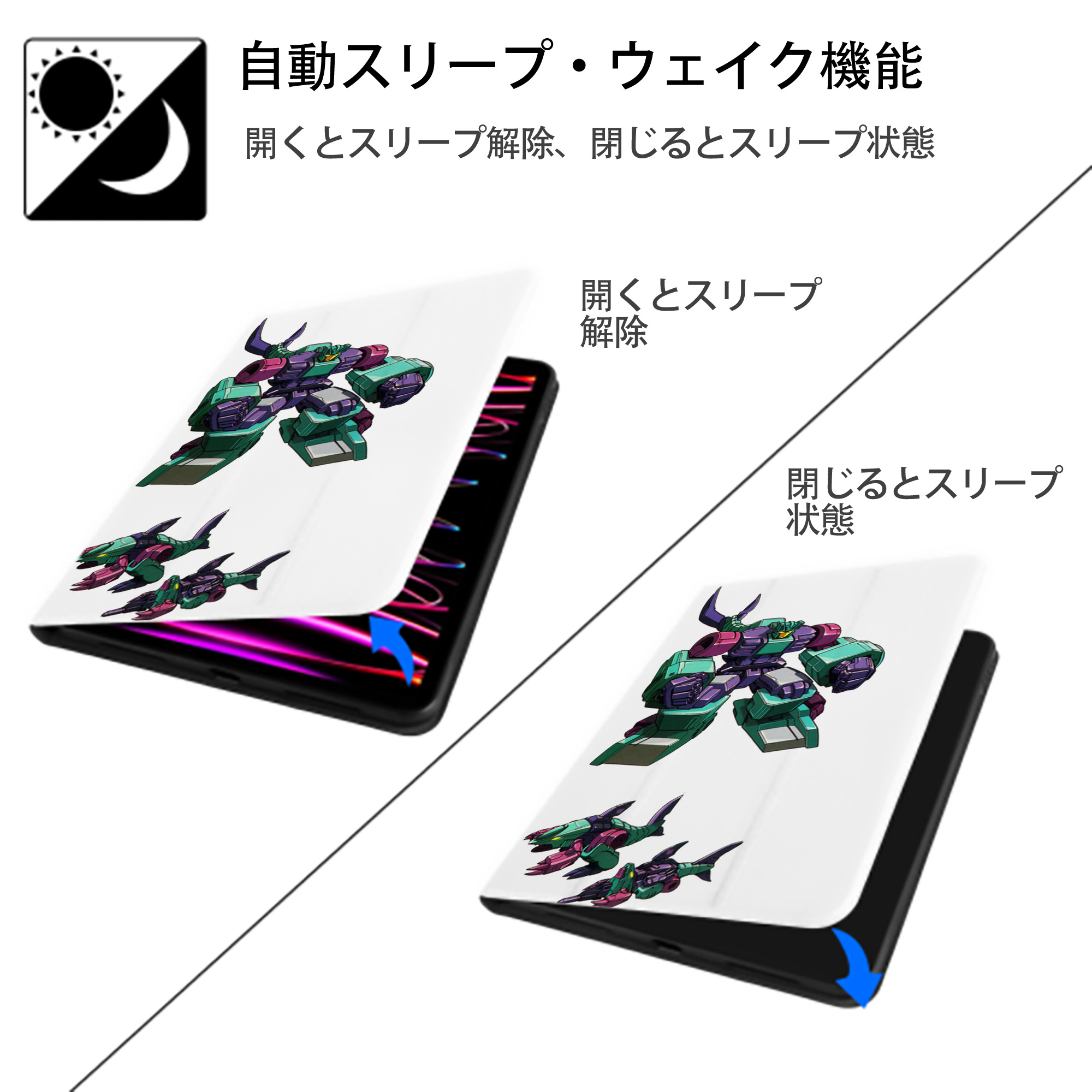  IPad ケース ペン収納付き 三つ折りスタンド PUレザー×シリコン 対応機種9.5/10.5/10.9インチ