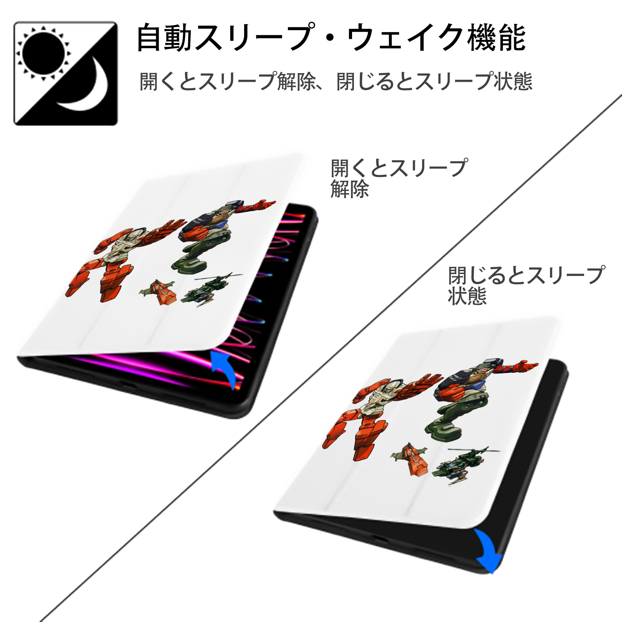  IPad ケース ペン収納付き 三つ折りスタンド PUレザー×シリコン 対応機種9.5/10.5/10.9インチ