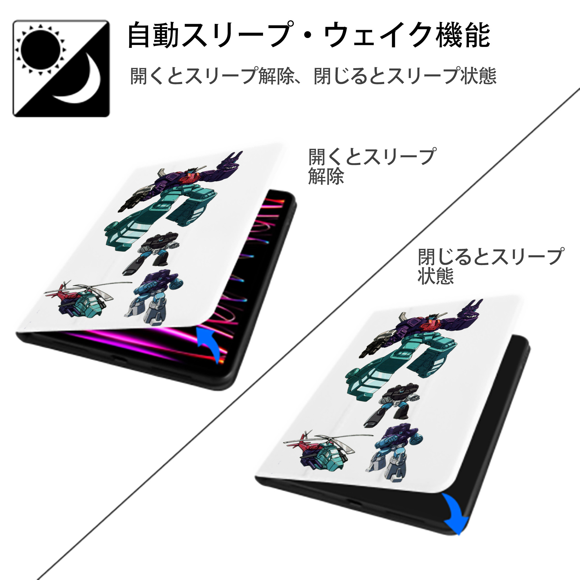  IPad ケース ペン収納付き 三つ折りスタンド PUレザー×シリコン 対応機種9.5/10.5/10.9インチ
