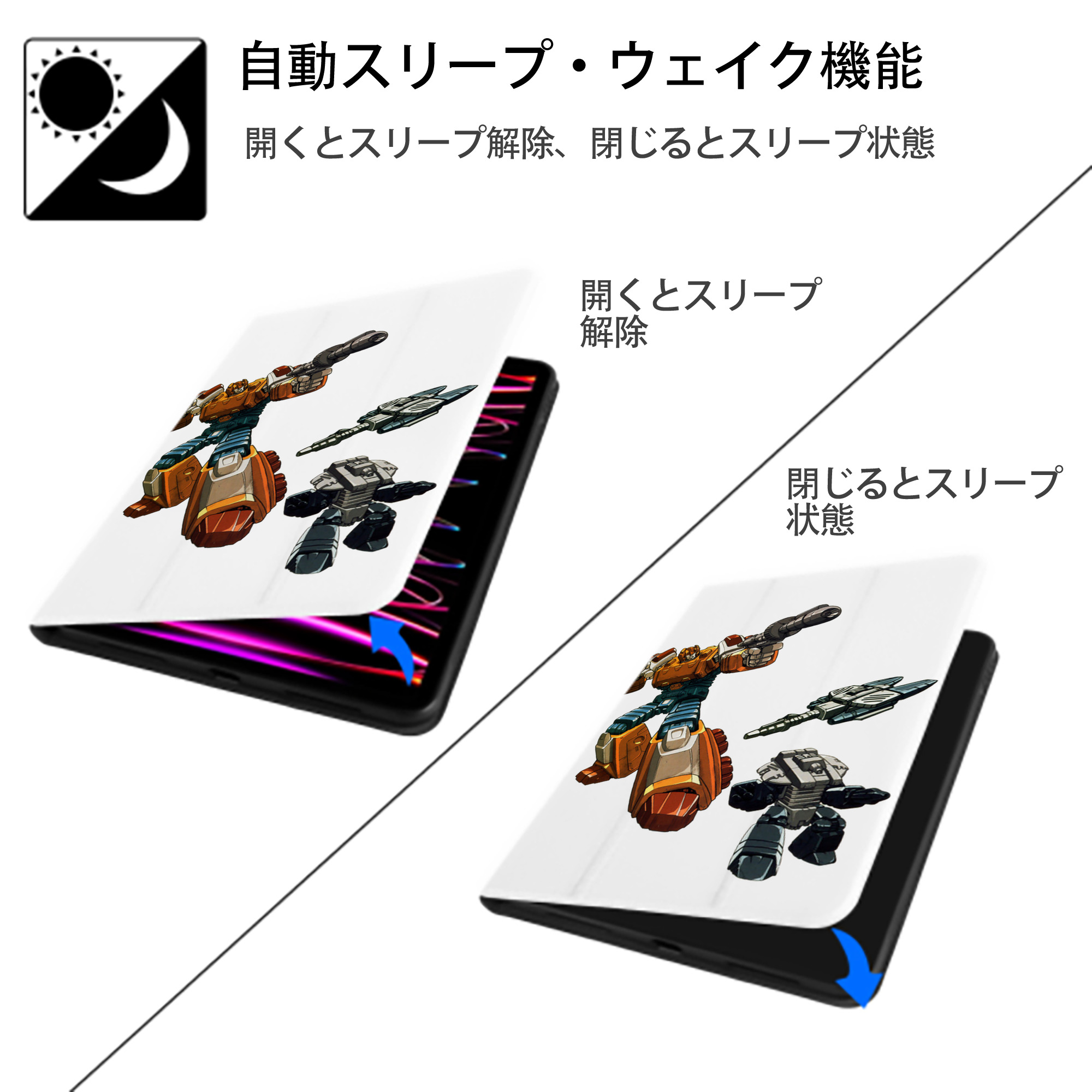  IPad ケース ペン収納付き 三つ折りスタンド PUレザー×シリコン 対応機種9.5/10.5/10.9インチ