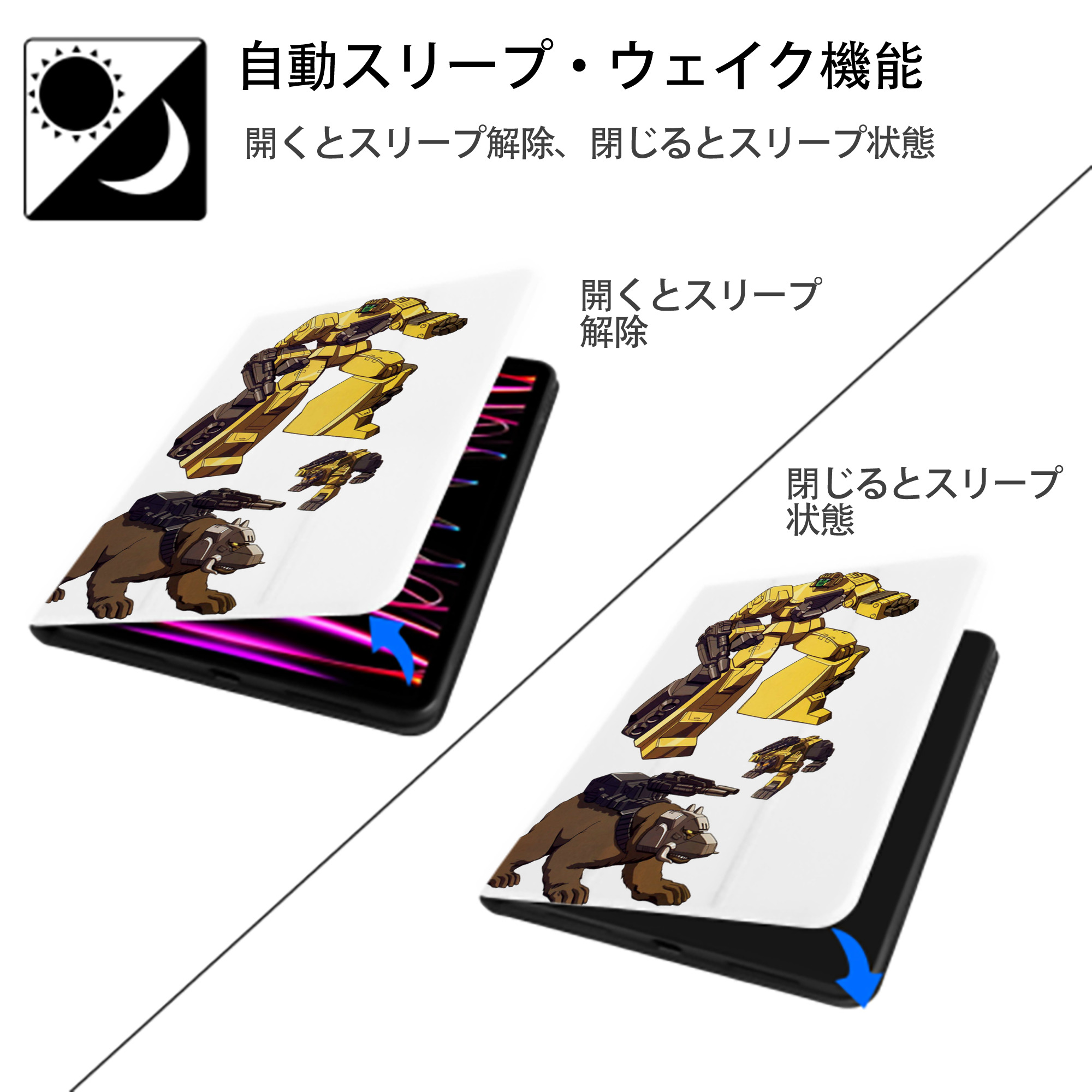  IPad ケース ペン収納付き 三つ折りスタンド PUレザー×シリコン 対応機種9.5/10.5/10.9インチ