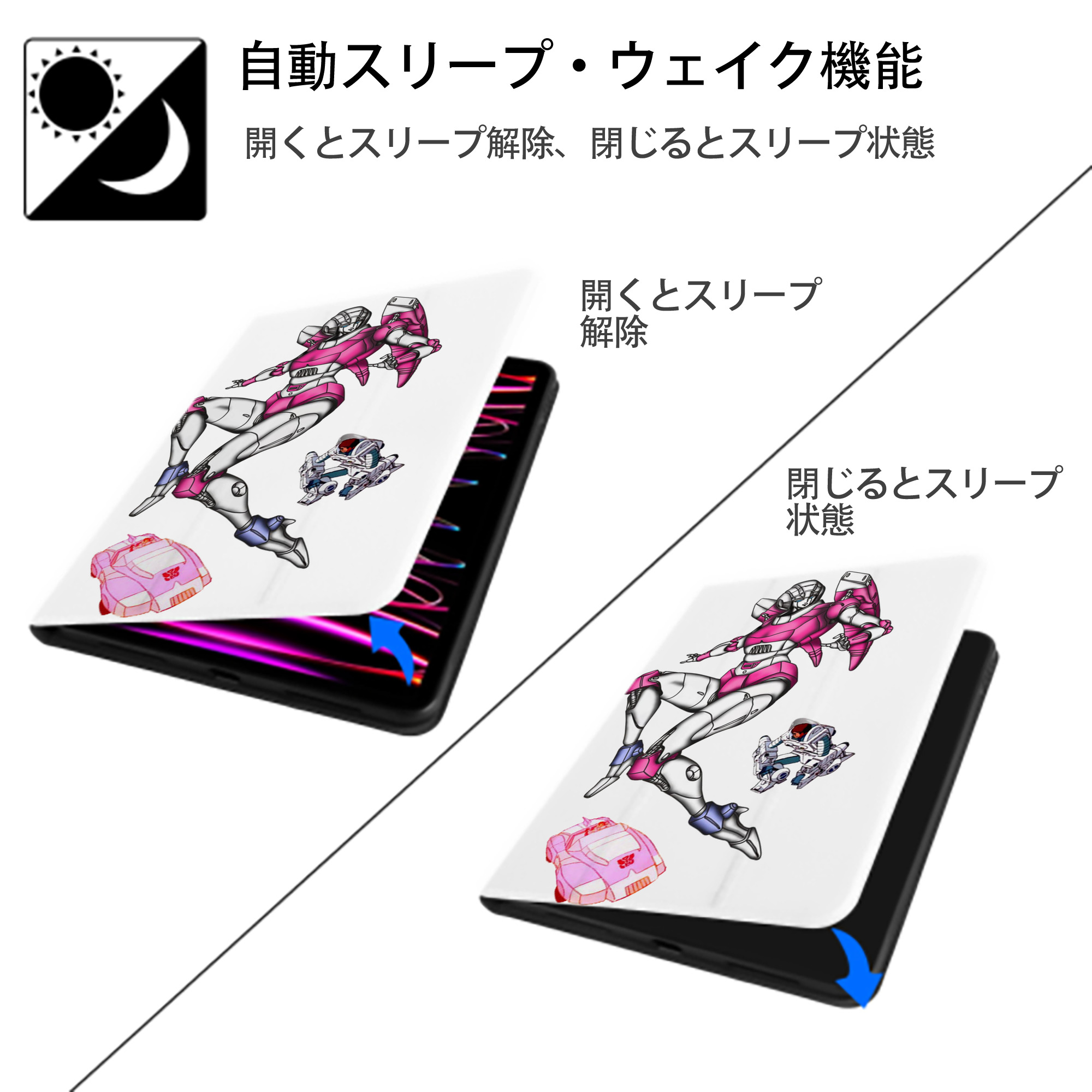  IPad ケース ペン収納付き 三つ折りスタンド PUレザー×シリコン 対応機種9.5/10.5/10.9インチ