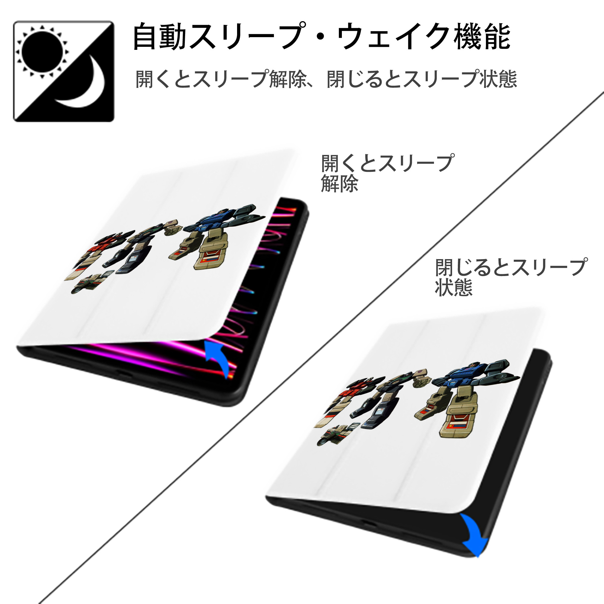  IPad ケース ペン収納付き 三つ折りスタンド PUレザー×シリコン 対応機種9.5/10.5/10.9インチ
