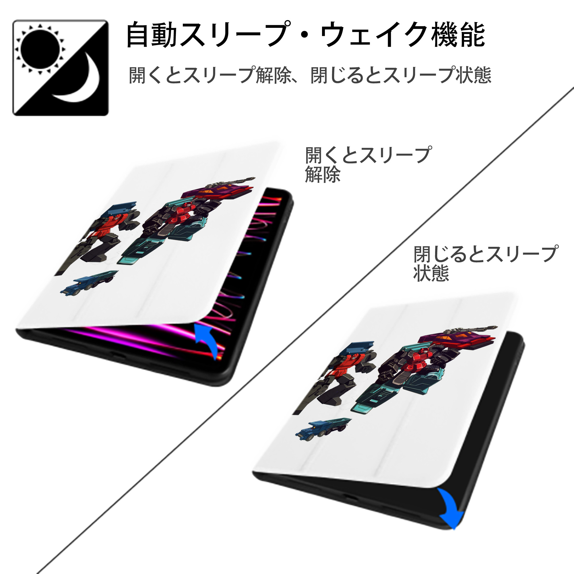  IPad ケース ペン収納付き 三つ折りスタンド PUレザー×シリコン 対応機種9.5/10.5/10.9インチ