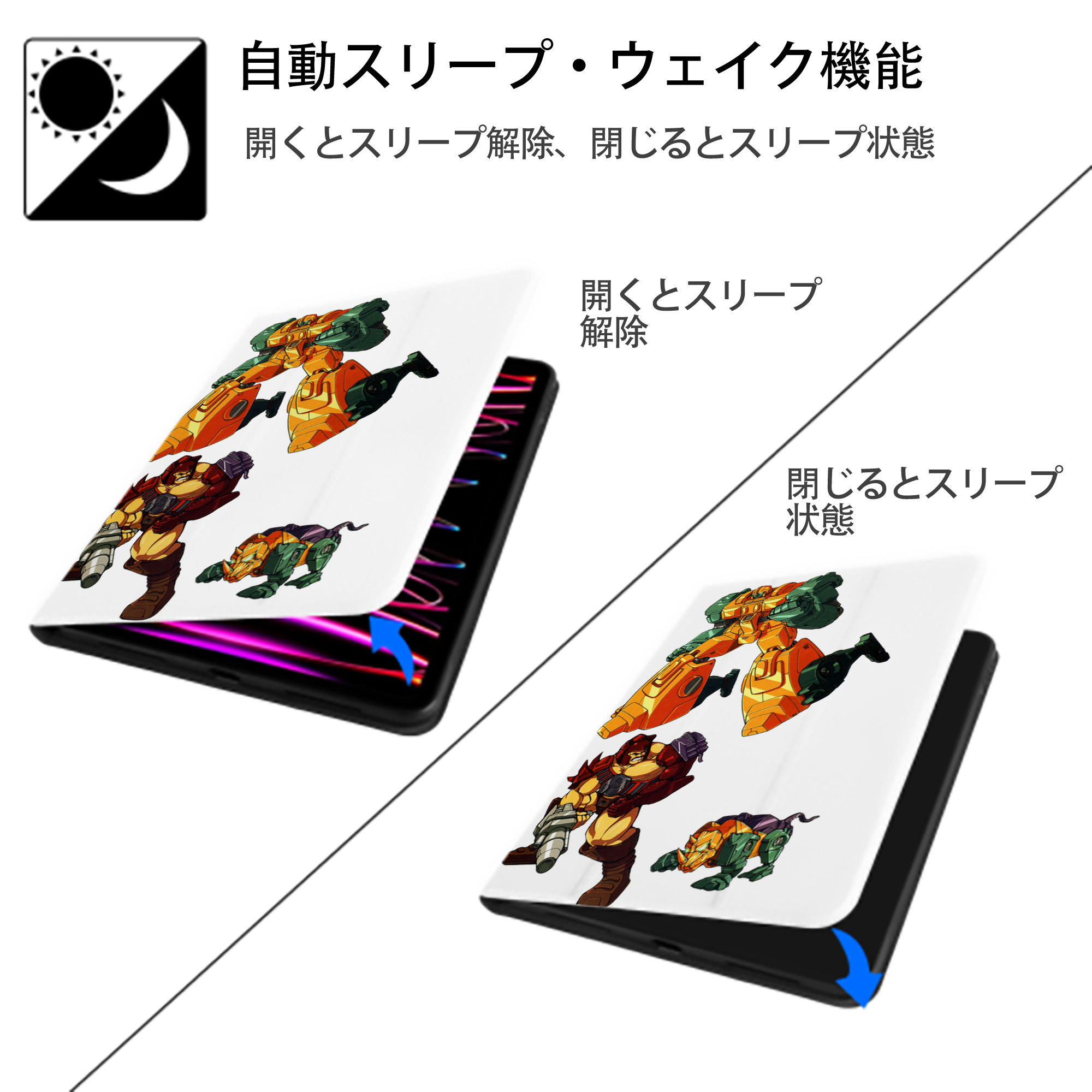  IPad ケース ペン収納付き 三つ折りスタンド PUレザー×シリコン 対応機種9.5/10.5/10.9インチ