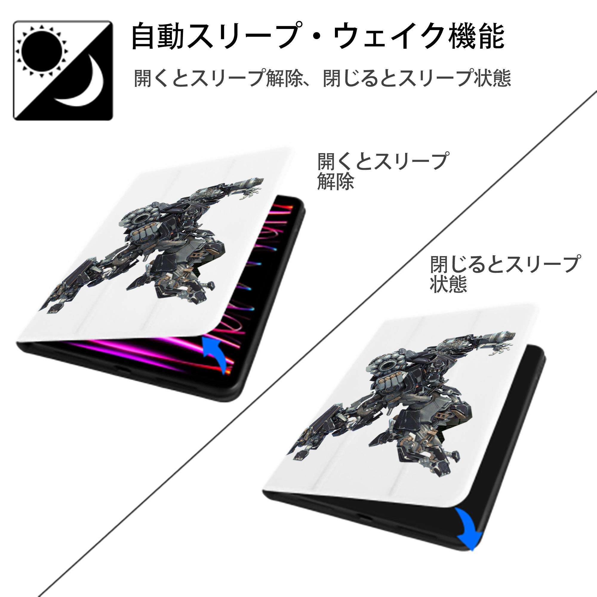  IPad ケース ペン収納付き 三つ折りスタンド PUレザー×シリコン 対応機種9.5/10.5/10.9インチ
