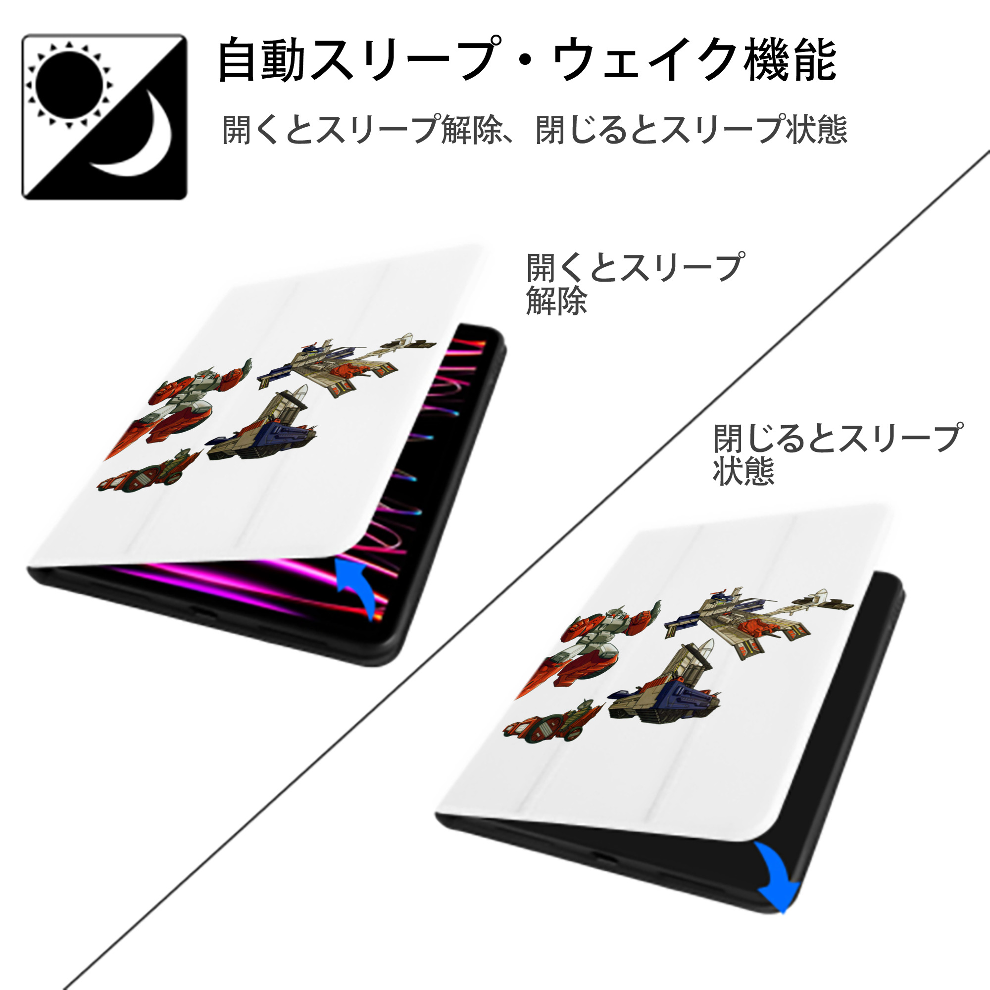  IPad ケース ペン収納付き 三つ折りスタンド PUレザー×シリコン 対応機種9.5/10.5/10.9インチ