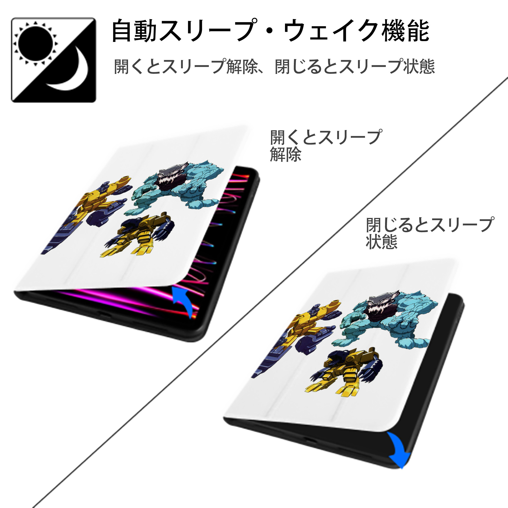  IPad ケース ペン収納付き 三つ折りスタンド PUレザー×シリコン 対応機種9.5/10.5/10.9インチ