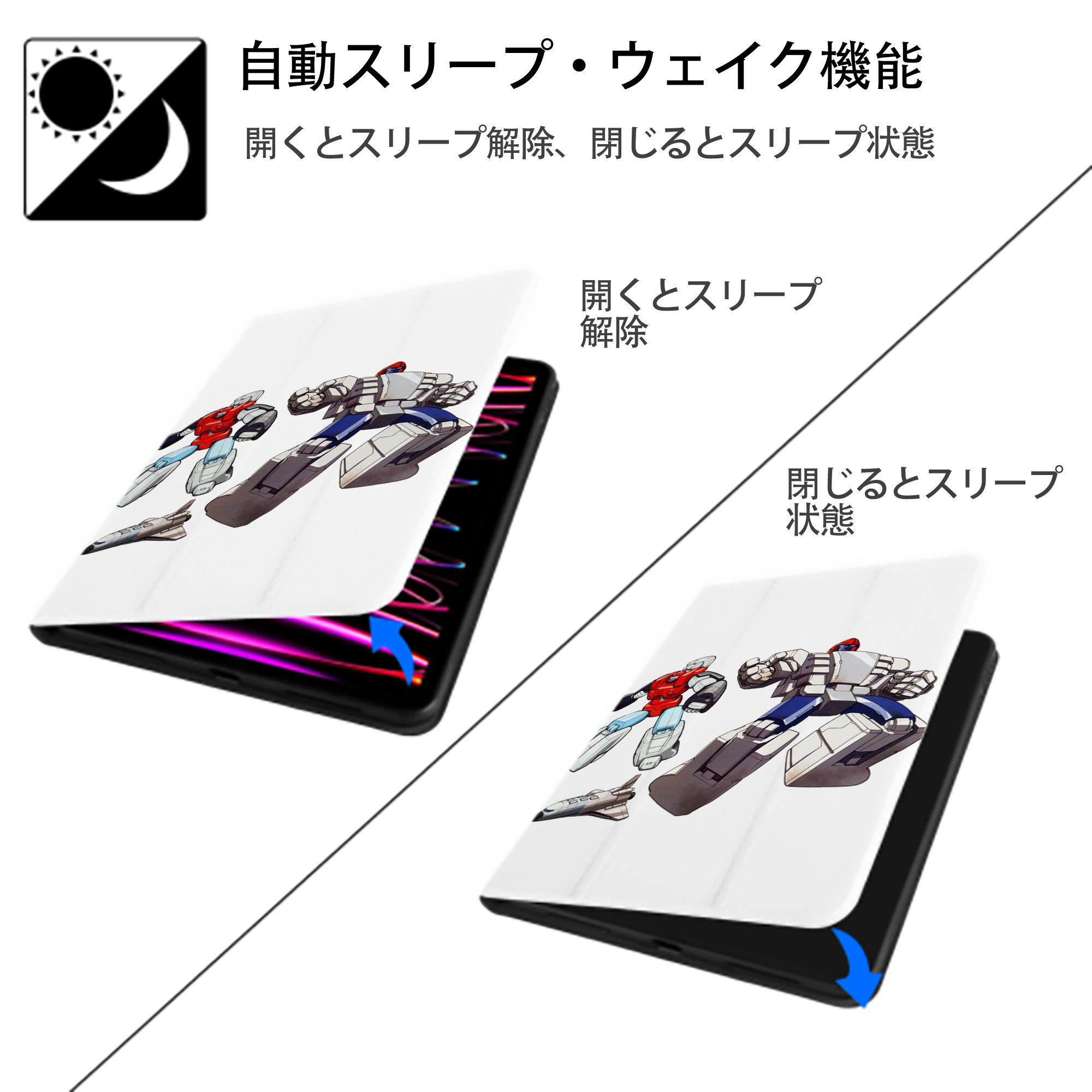  IPad ケース ペン収納付き 三つ折りスタンド PUレザー×シリコン 対応機種9.5/10.5/10.9インチ