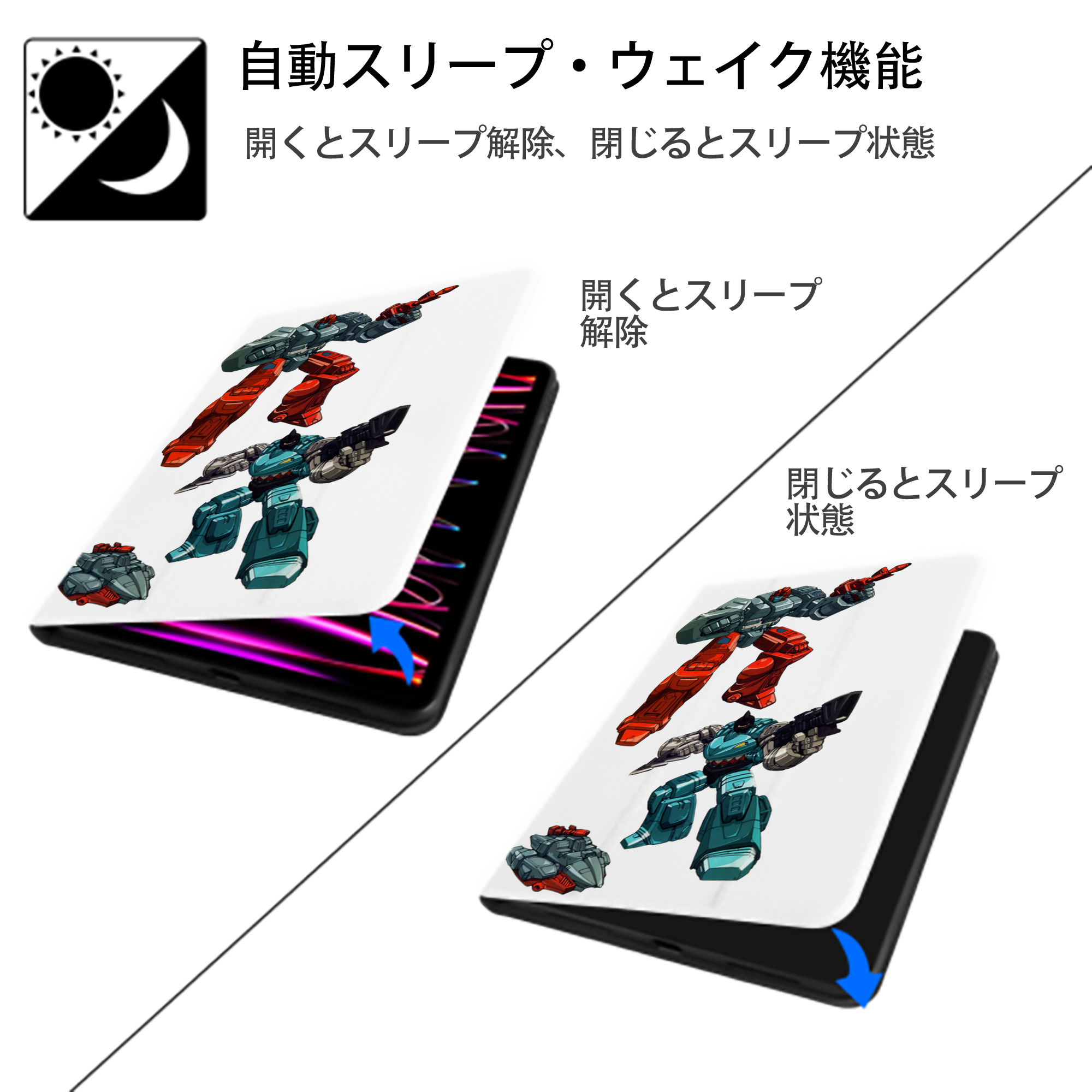  IPad ケース ペン収納付き 三つ折りスタンド PUレザー×シリコン 対応機種9.5/10.5/10.9インチ