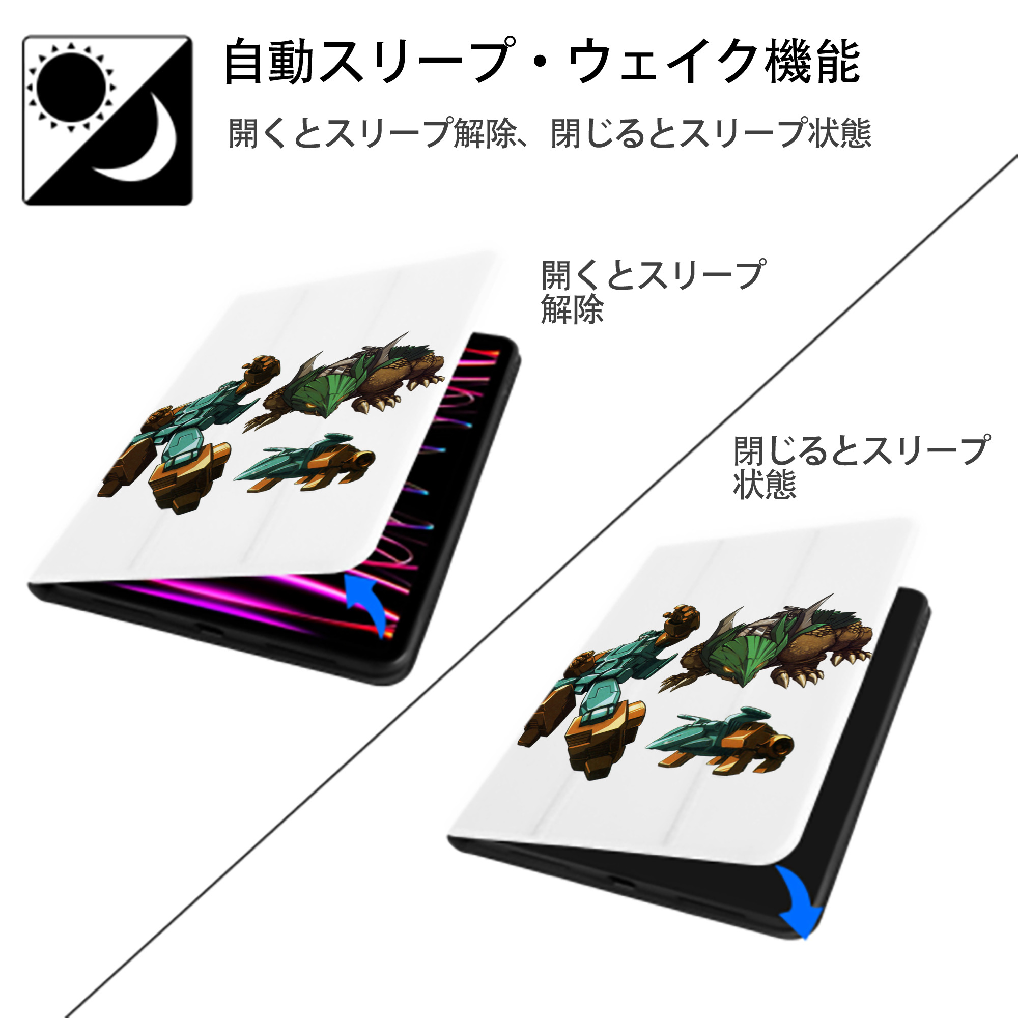  IPad ケース ペン収納付き 三つ折りスタンド PUレザー×シリコン 対応機種9.5/10.5/10.9インチ