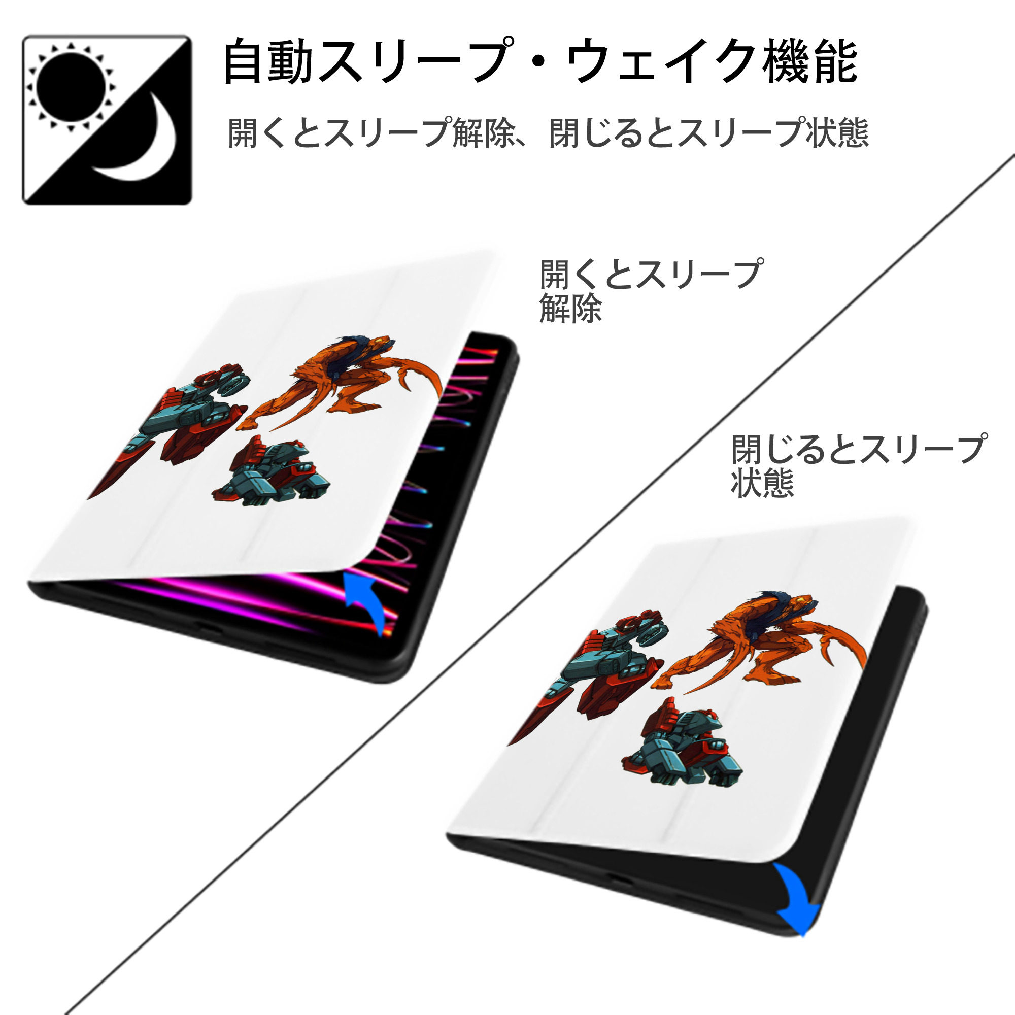  IPad ケース ペン収納付き 三つ折りスタンド PUレザー×シリコン 対応機種9.5/10.5/10.9インチ