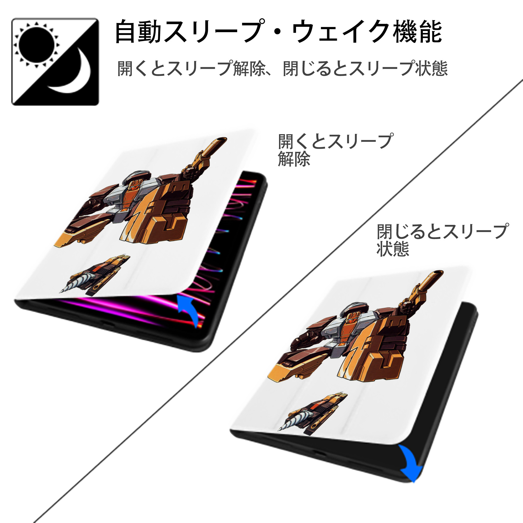  IPad ケース ペン収納付き 三つ折りスタンド PUレザー×シリコン 対応機種9.5/10.5/10.9インチ
