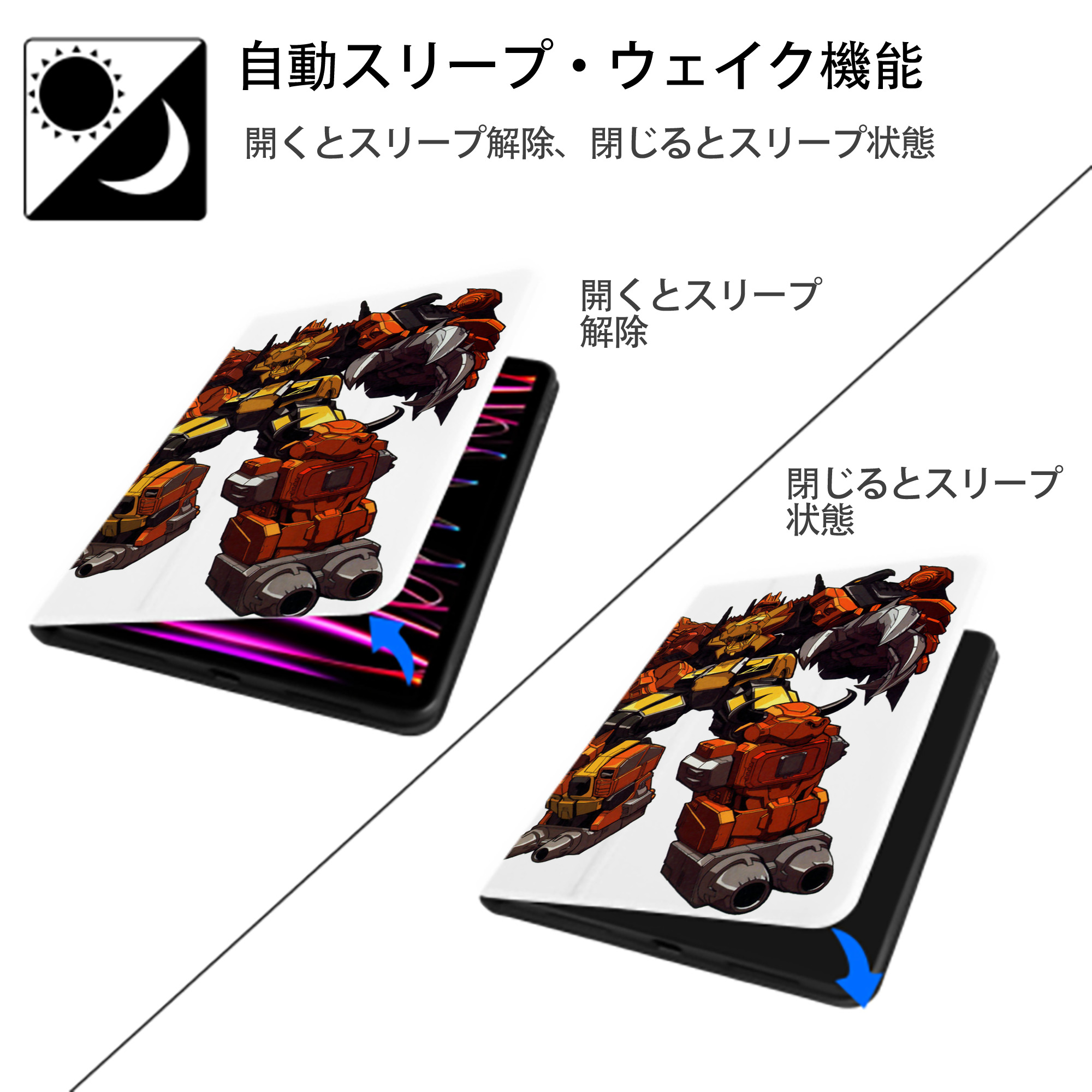  IPad ケース ペン収納付き 三つ折りスタンド PUレザー×シリコン 対応機種9.5/10.5/10.9インチ