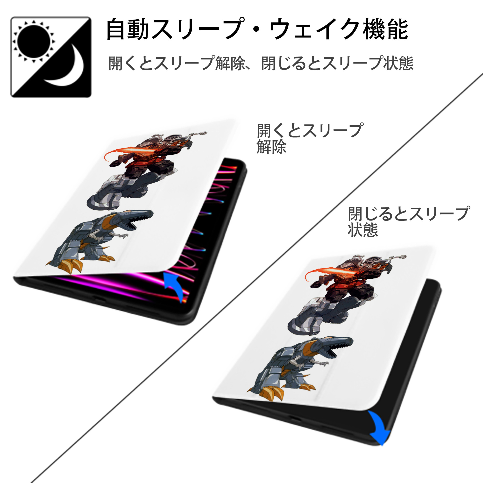  IPad ケース ペン収納付き 三つ折りスタンド PUレザー×シリコン 対応機種9.5/10.5/10.9インチ