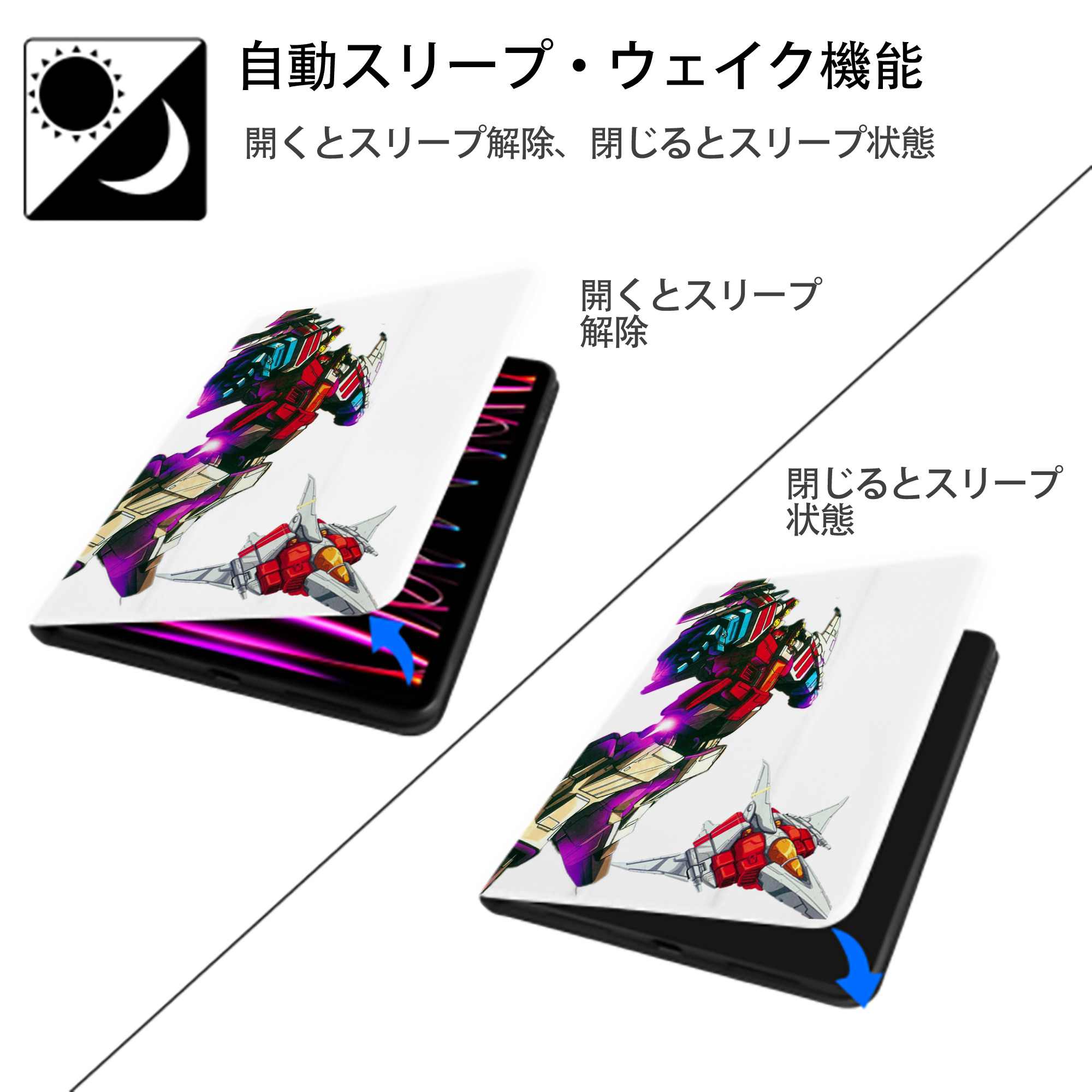  IPad ケース ペン収納付き 三つ折りスタンド PUレザー×シリコン 対応機種9.5/10.5/10.9インチ