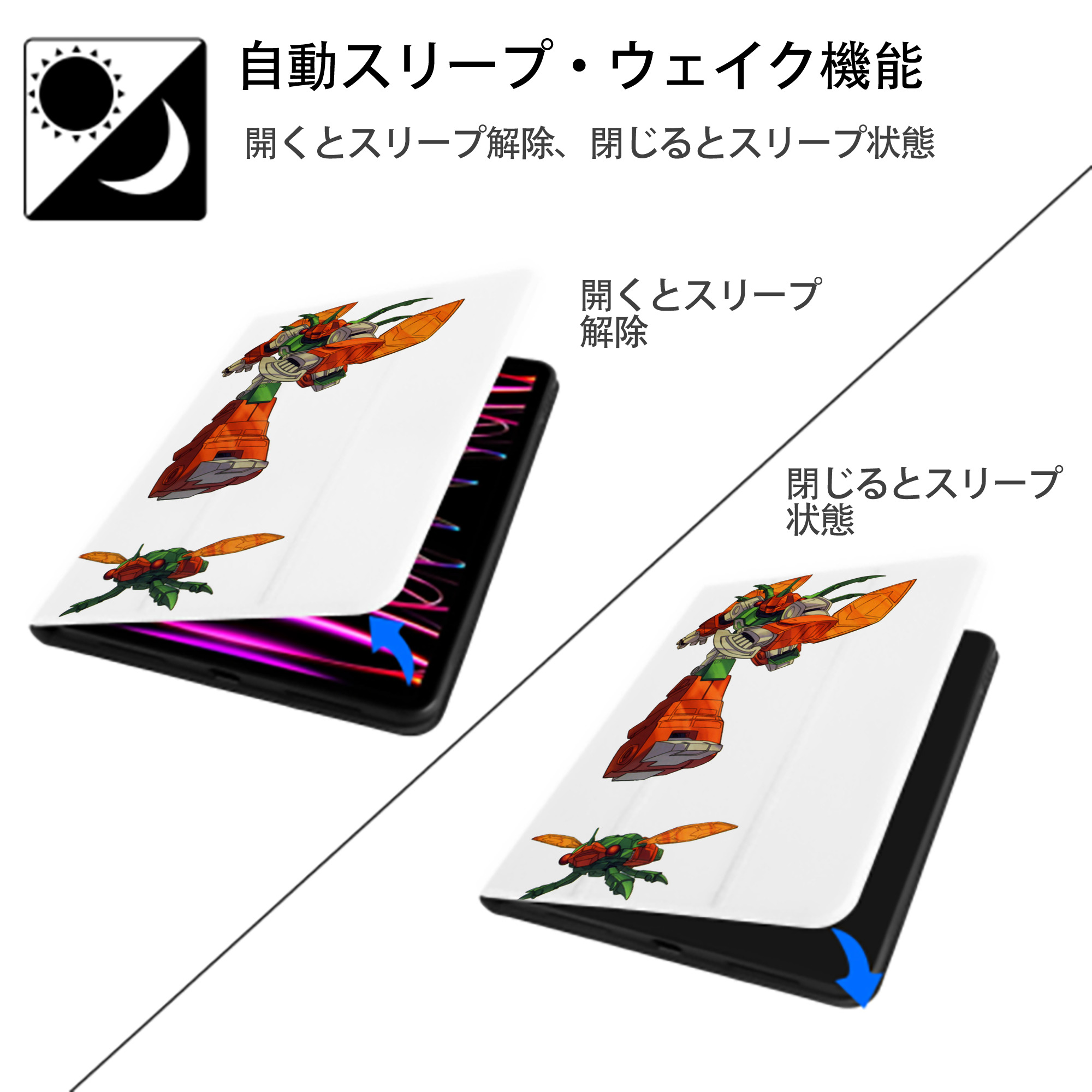  IPad ケース ペン収納付き 三つ折りスタンド PUレザー×シリコン 対応機種9.5/10.5/10.9インチ