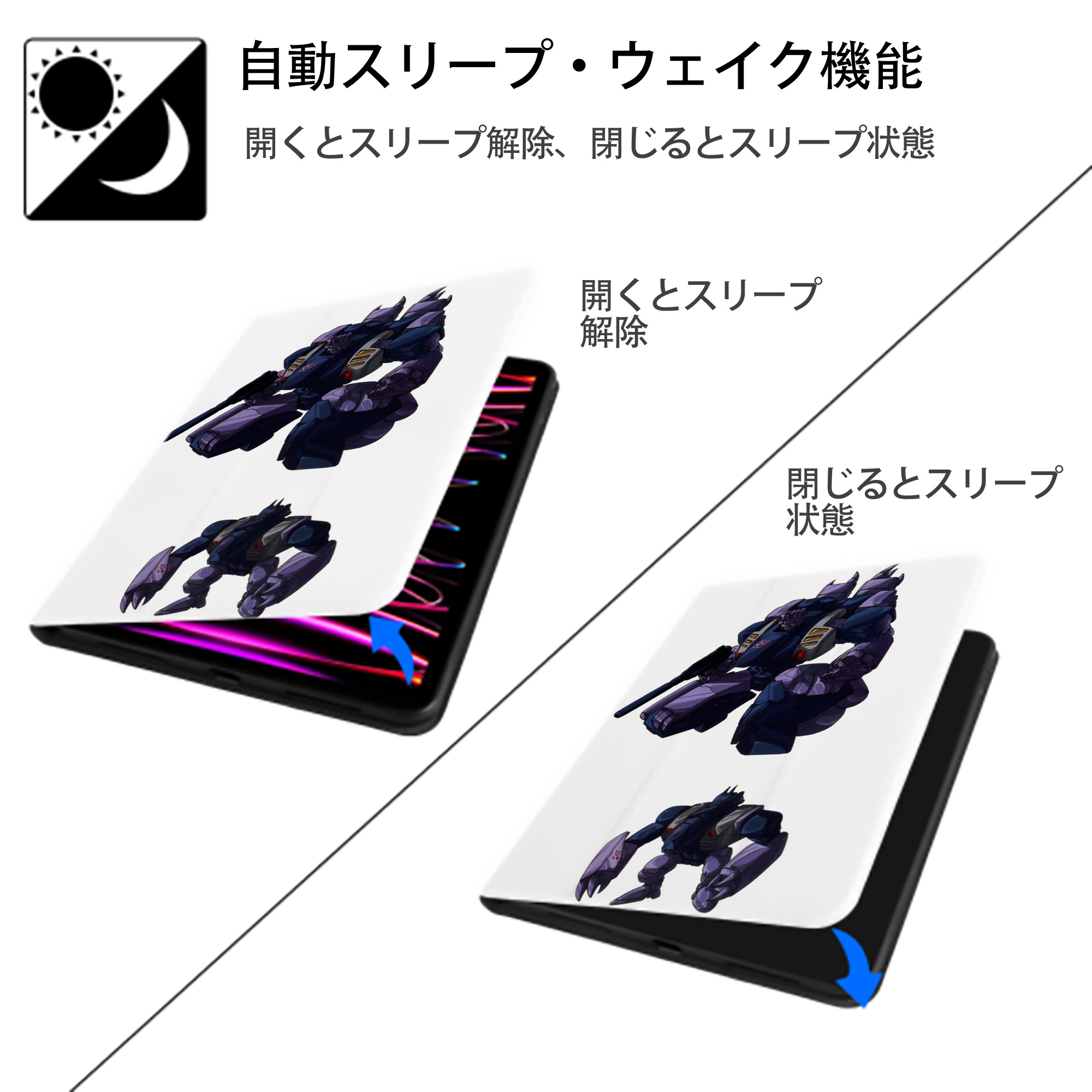  IPad ケース ペン収納付き 三つ折りスタンド PUレザー×シリコン 対応機種9.5/10.5/10.9インチ