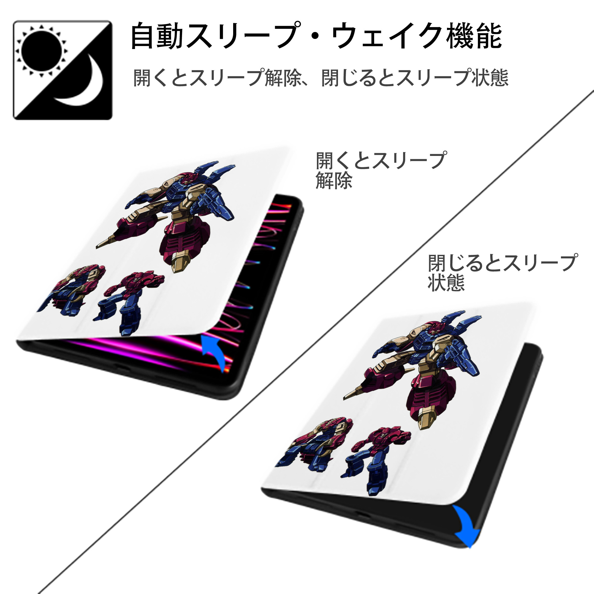  IPad ケース ペン収納付き 三つ折りスタンド PUレザー×シリコン 対応機種9.5/10.5/10.9インチ
