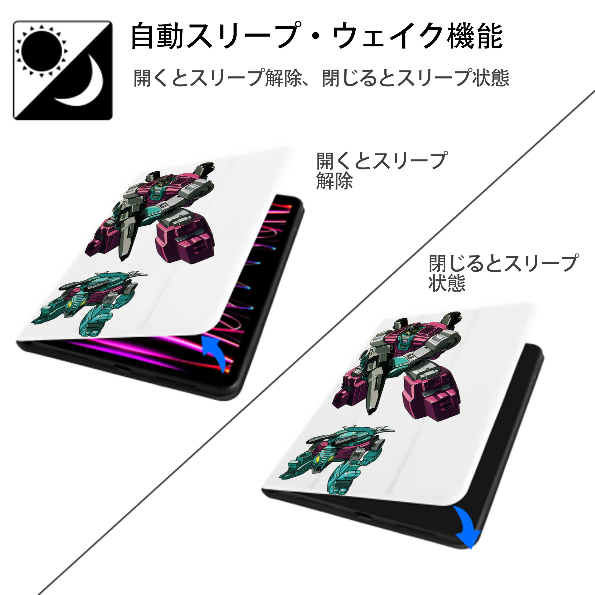  IPad ケース ペン収納付き 三つ折りスタンド PUレザー×シリコン 対応機種9.5/10.5/10.9インチ