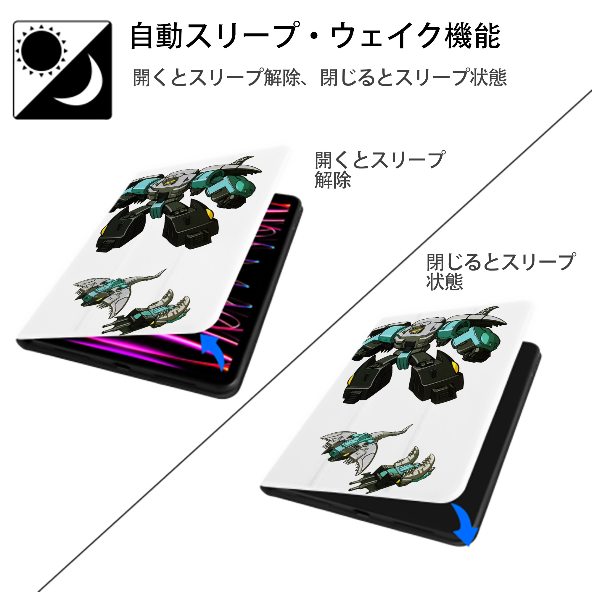  IPad ケース ペン収納付き 三つ折りスタンド PUレザー×シリコン 対応機種9.5/10.5/10.9インチ
