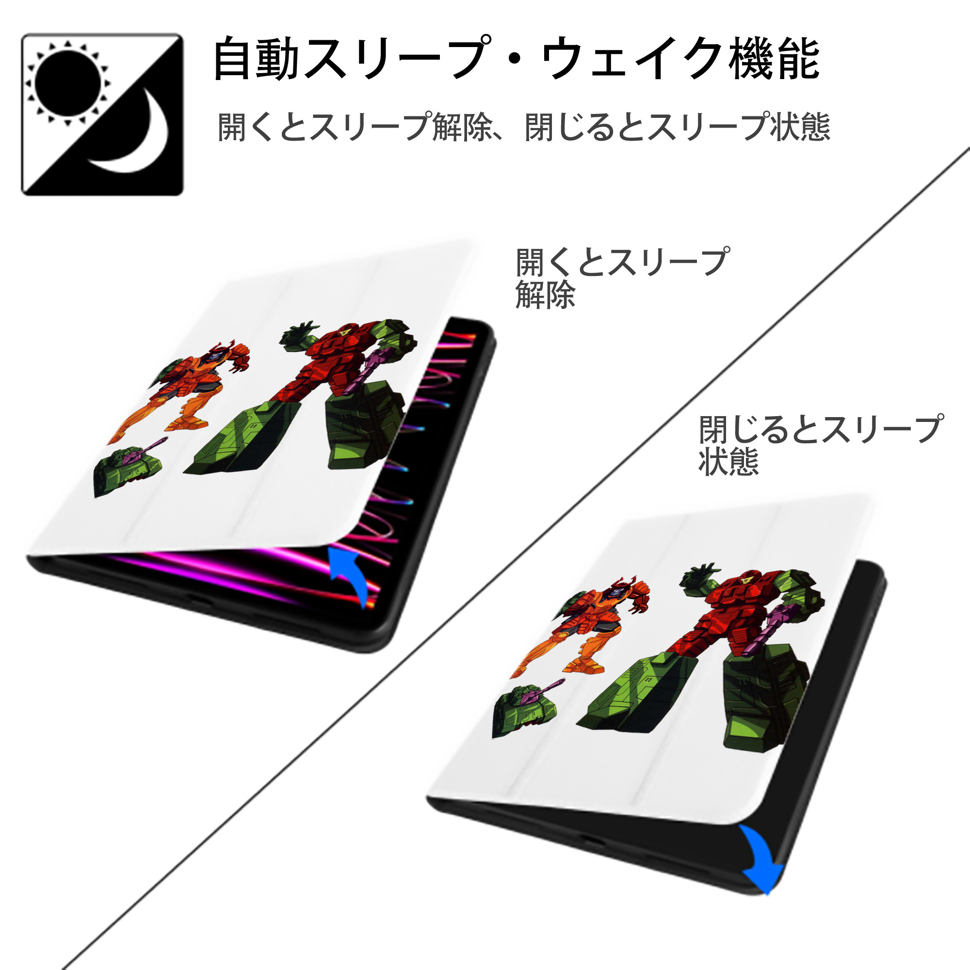  IPad ケース ペン収納付き 三つ折りスタンド PUレザー×シリコン 対応機種9.5/10.5/10.9インチ