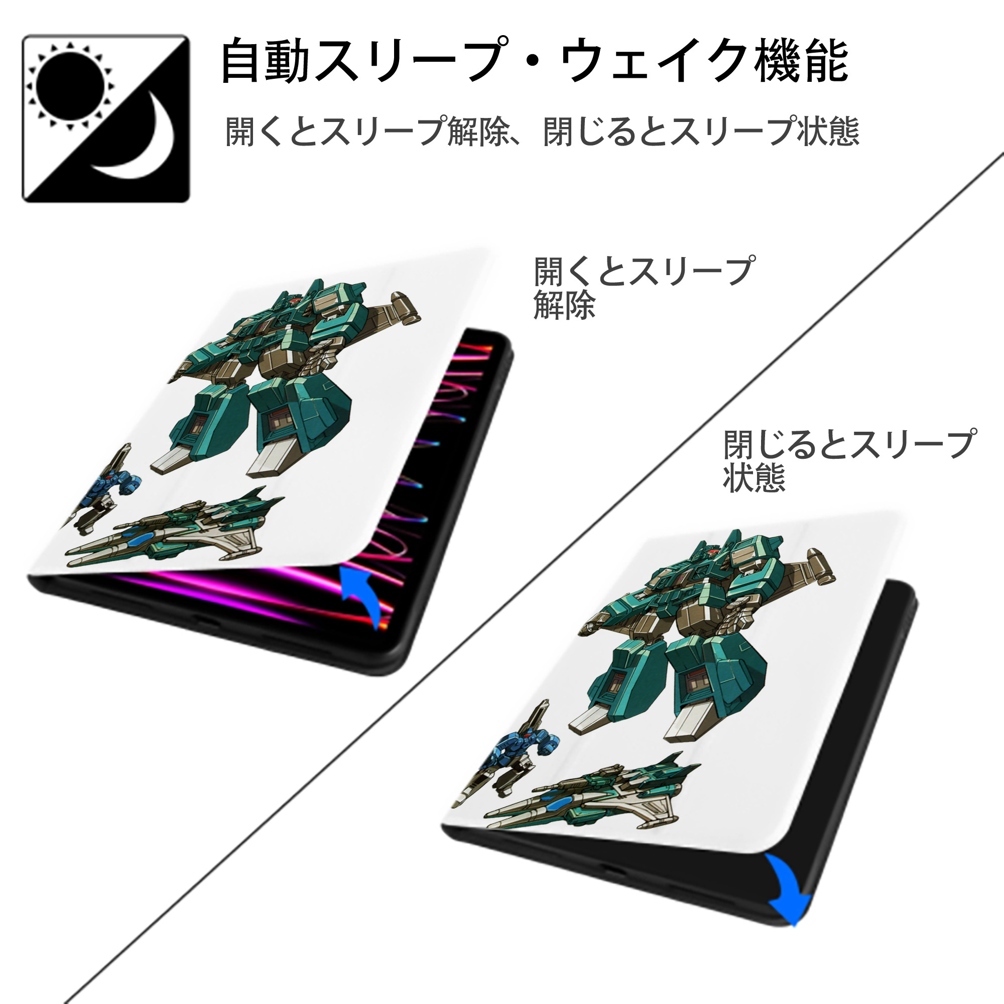  IPad ケース ペン収納付き 三つ折りスタンド PUレザー×シリコン 対応機種9.5/10.5/10.9インチ