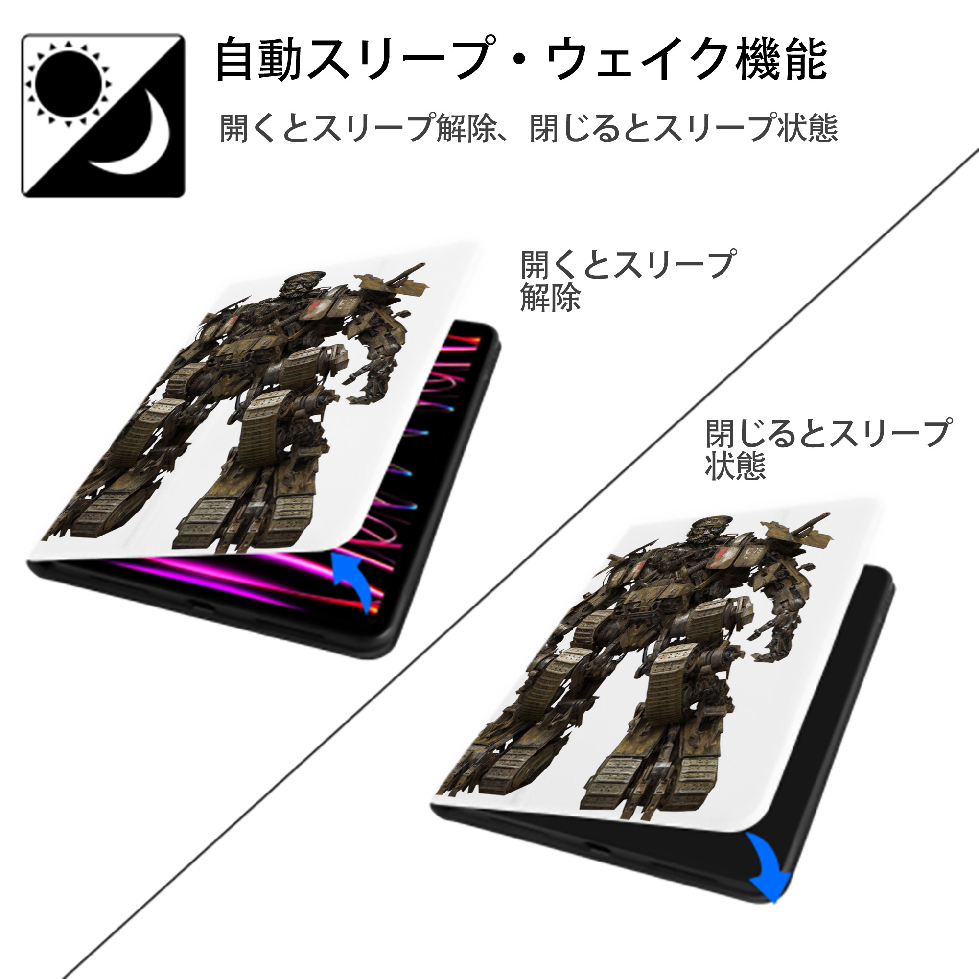  IPad ケース ペン収納付き 三つ折りスタンド PUレザー×シリコン 対応機種9.5/10.5/10.9インチ