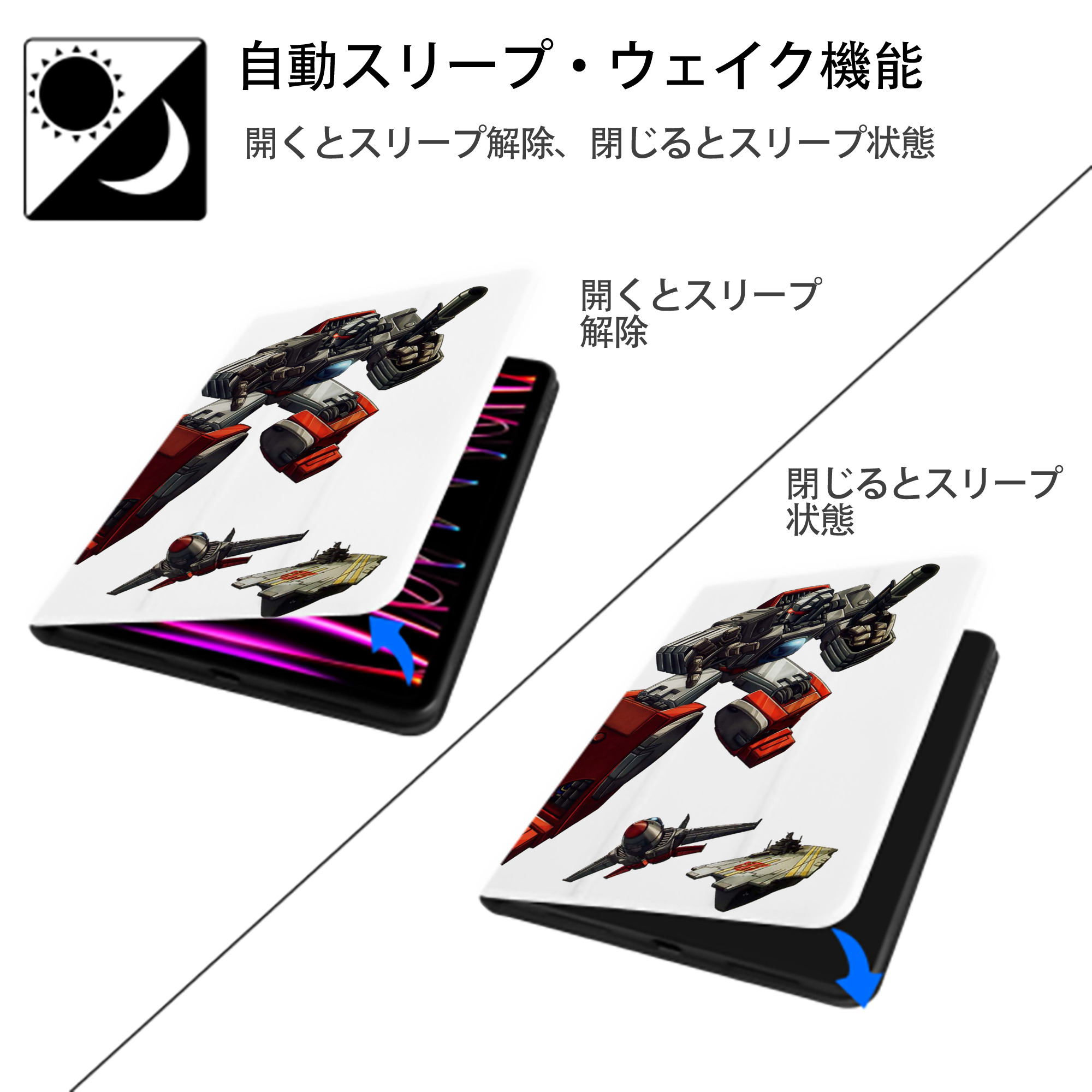  IPad ケース ペン収納付き 三つ折りスタンド PUレザー×シリコン 対応機種9.5/10.5/10.9インチ