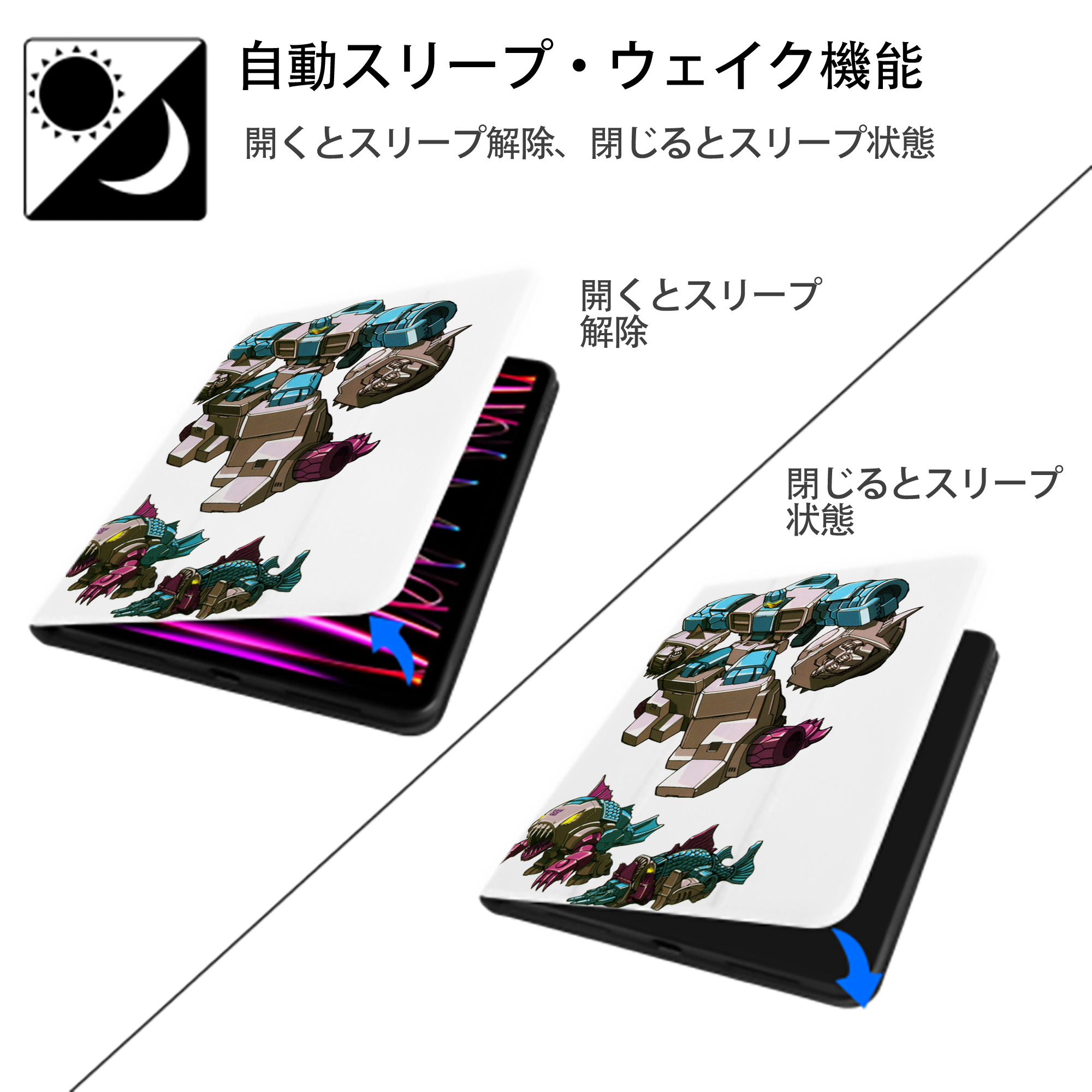  IPad ケース ペン収納付き 三つ折りスタンド PUレザー×シリコン 対応機種9.5/10.5/10.9インチ
