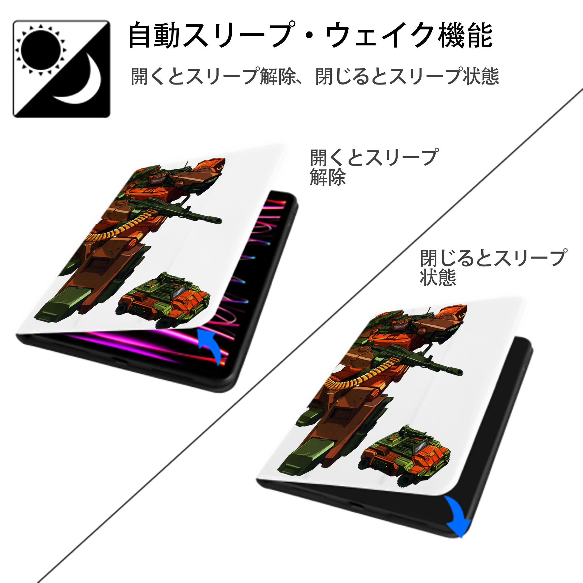  IPad ケース ペン収納付き 三つ折りスタンド PUレザー×シリコン 対応機種9.5/10.5/10.9インチ