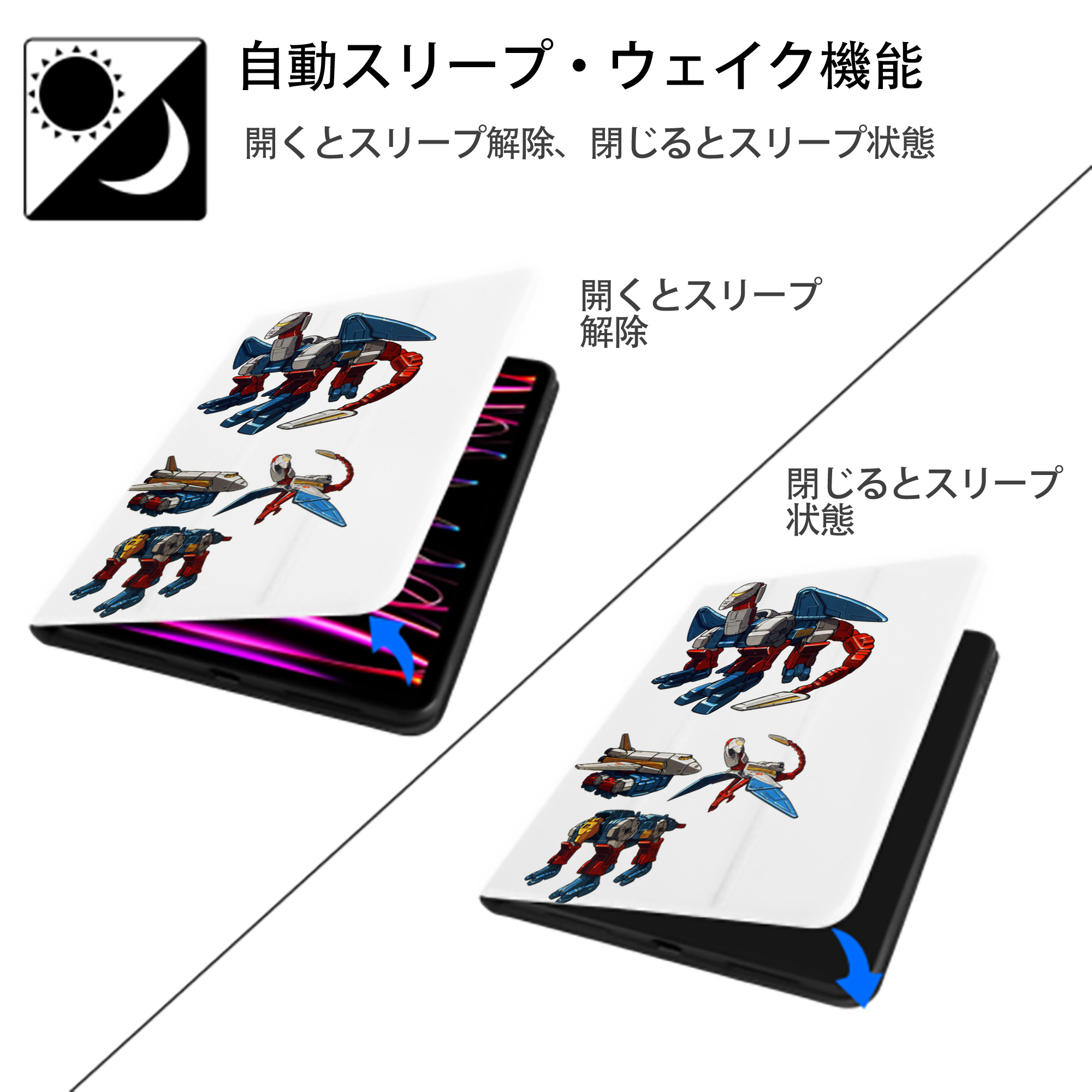  IPad ケース ペン収納付き 三つ折りスタンド PUレザー×シリコン 対応機種9.5/10.5/10.9インチ