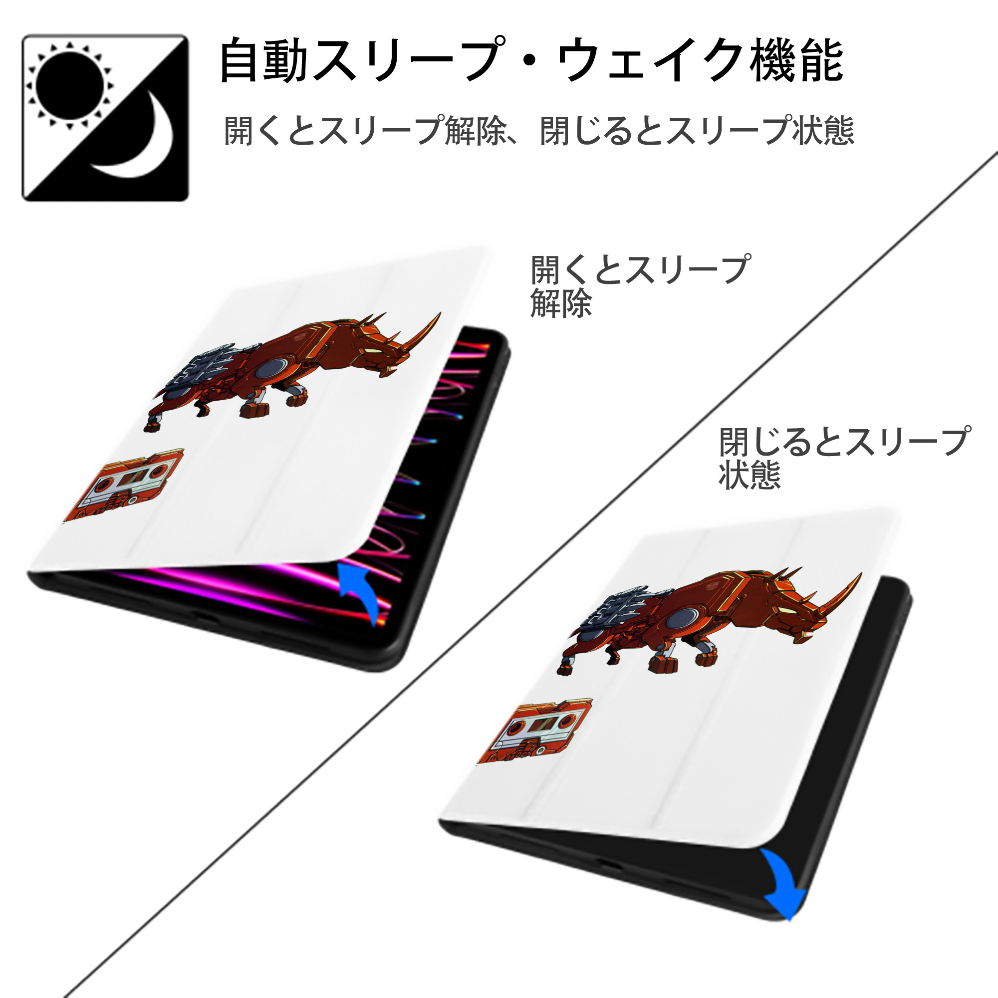  IPad ケース ペン収納付き 三つ折りスタンド PUレザー×シリコン 対応機種9.5/10.5/10.9インチ