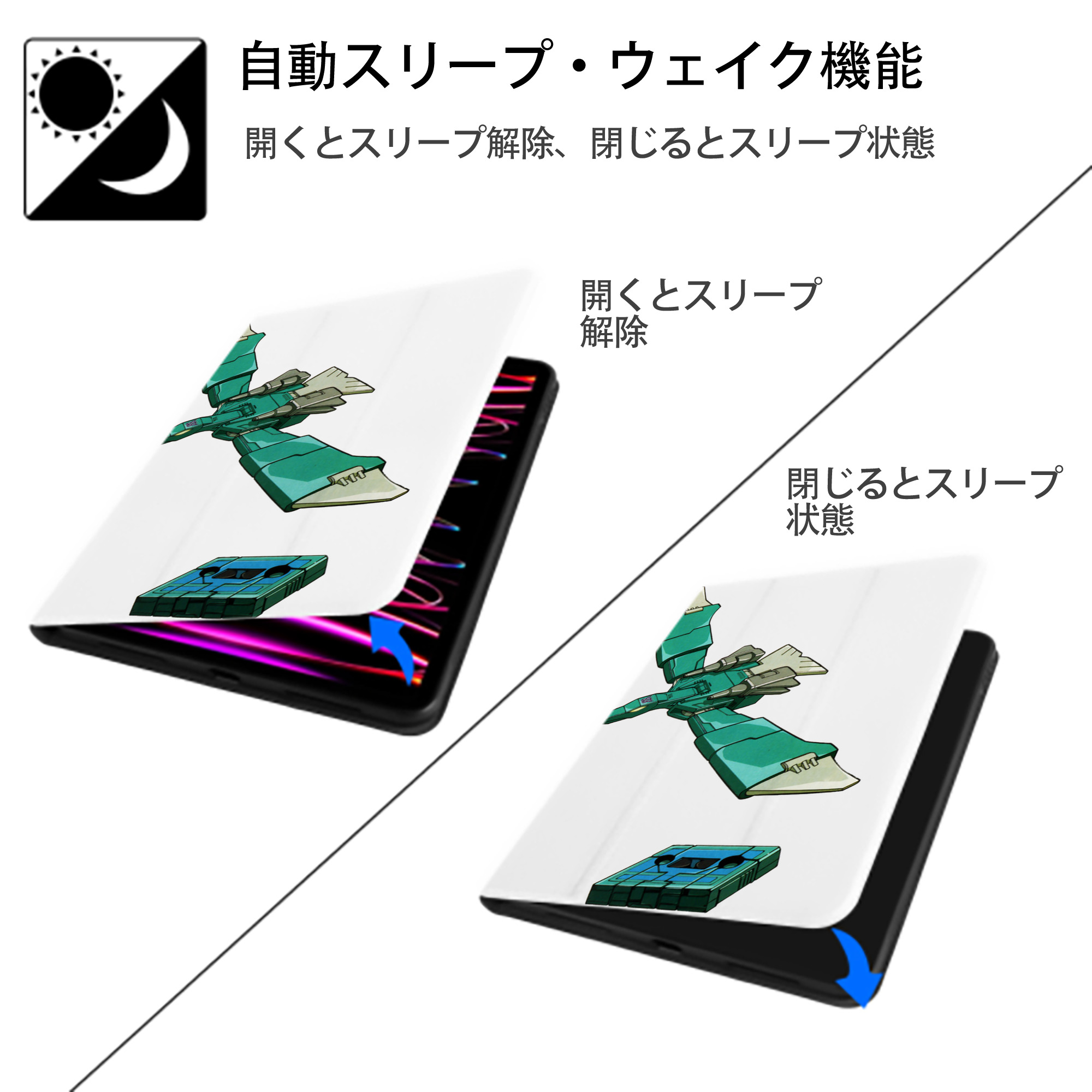  IPad ケース ペン収納付き 三つ折りスタンド PUレザー×シリコン 対応機種9.5/10.5/10.9インチ