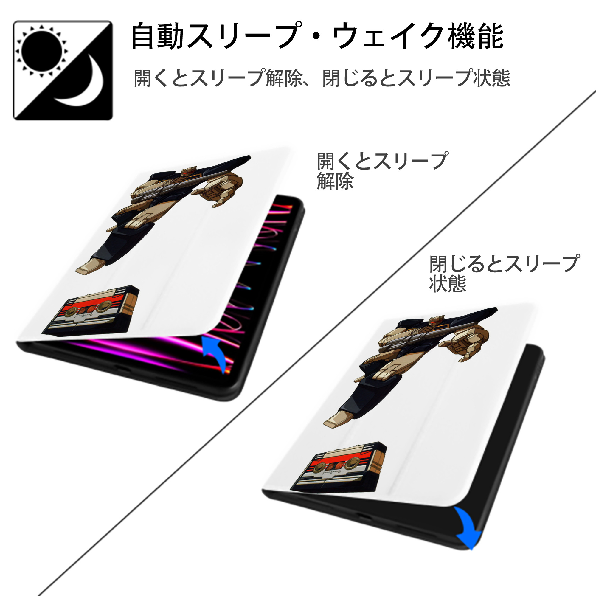  IPad ケース ペン収納付き 三つ折りスタンド PUレザー×シリコン 対応機種9.5/10.5/10.9インチ