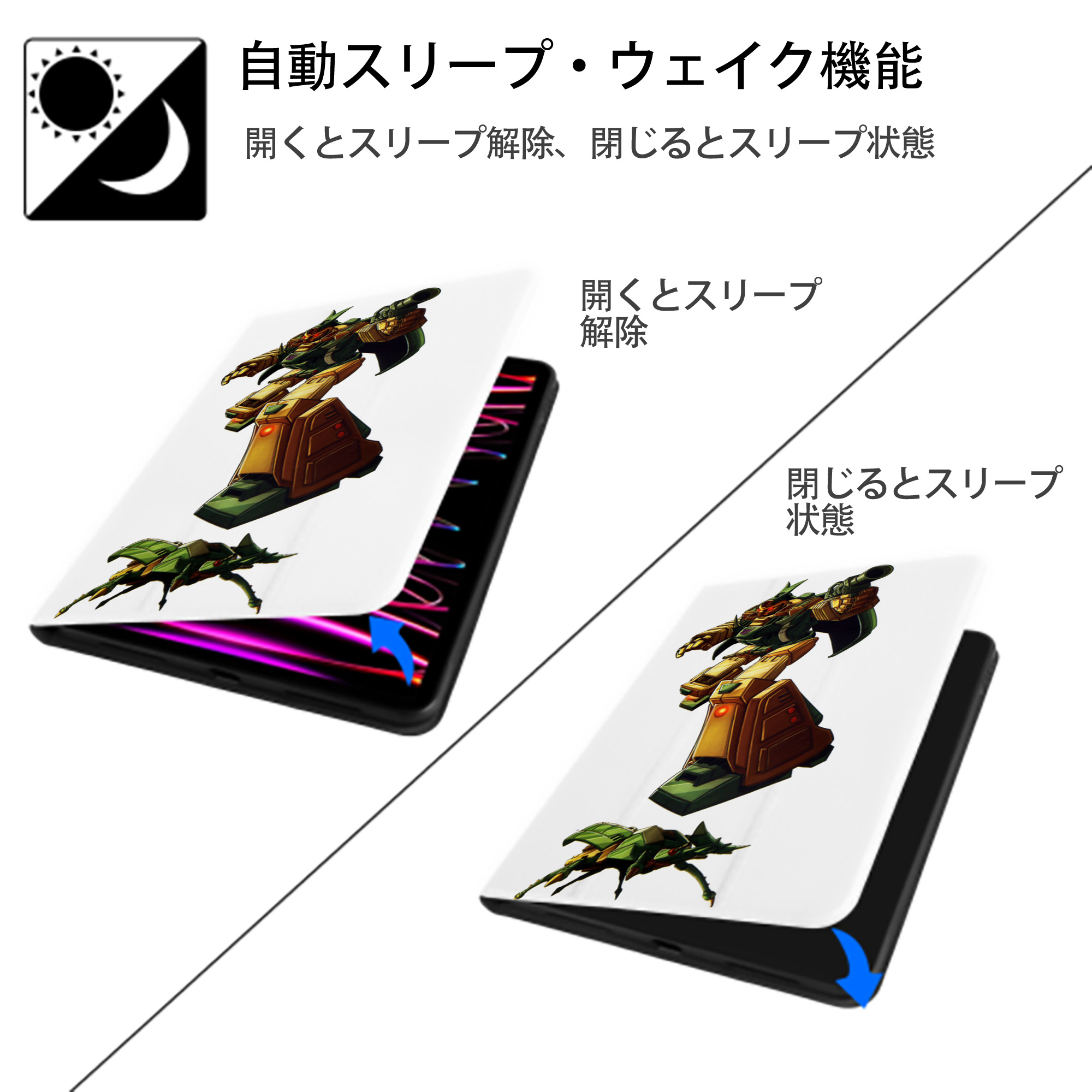  IPad ケース ペン収納付き 三つ折りスタンド PUレザー×シリコン 対応機種9.5/10.5/10.9インチ