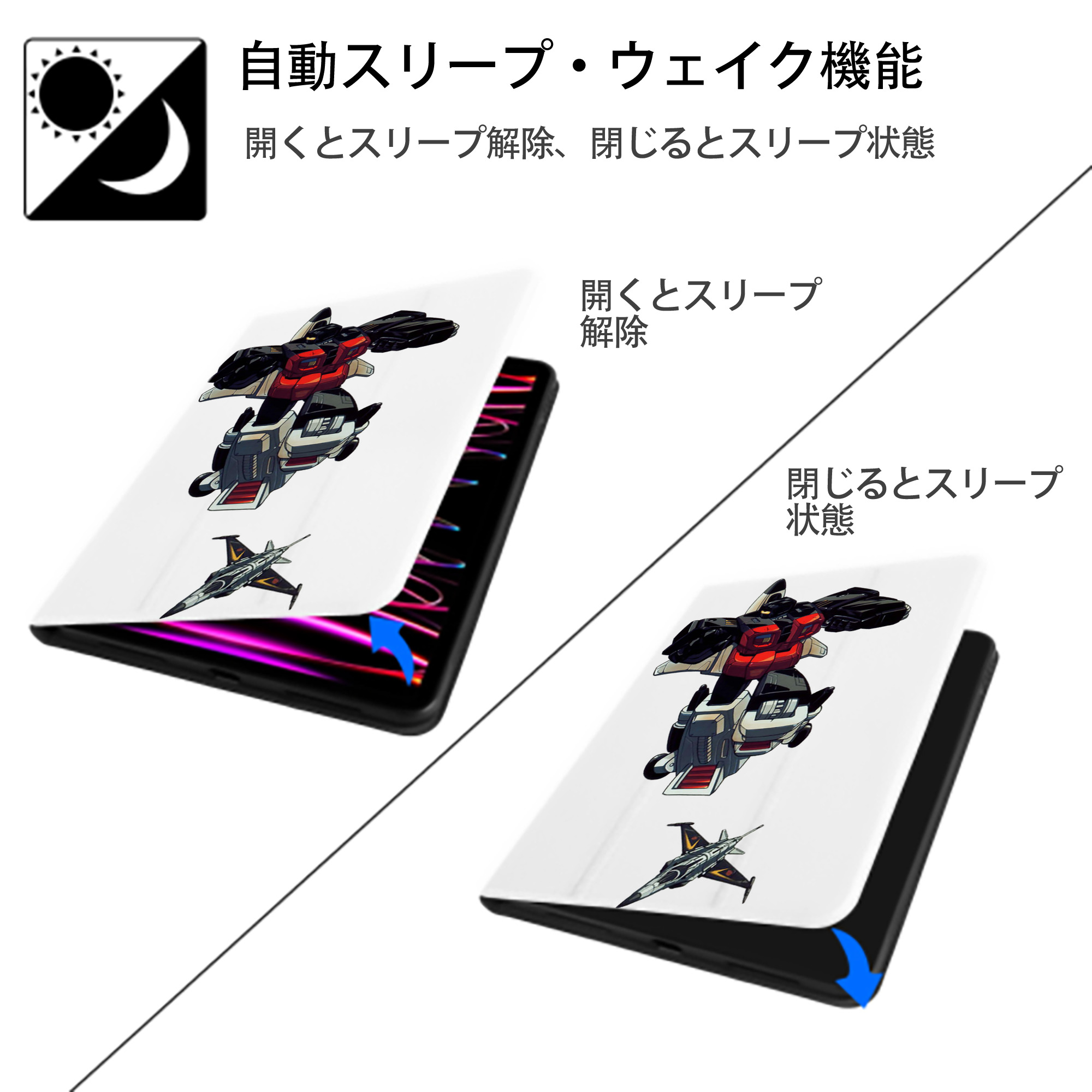  IPad ケース ペン収納付き 三つ折りスタンド PUレザー×シリコン 対応機種9.5/10.5/10.9インチ