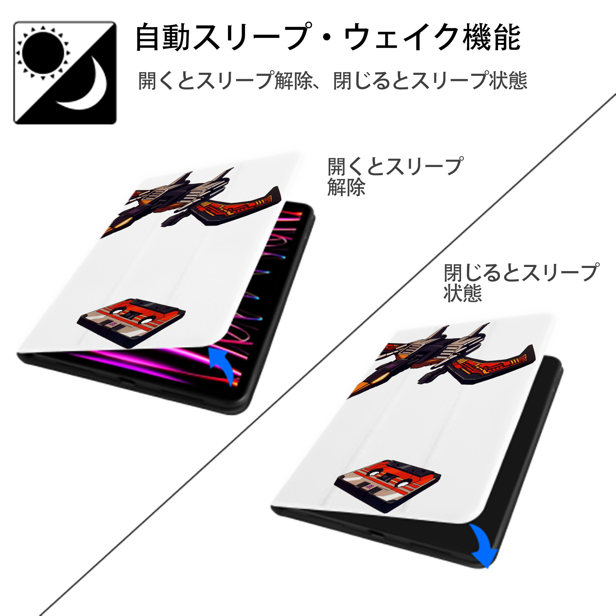  IPad ケース ペン収納付き 三つ折りスタンド PUレザー×シリコン 対応機種9.5/10.5/10.9インチ