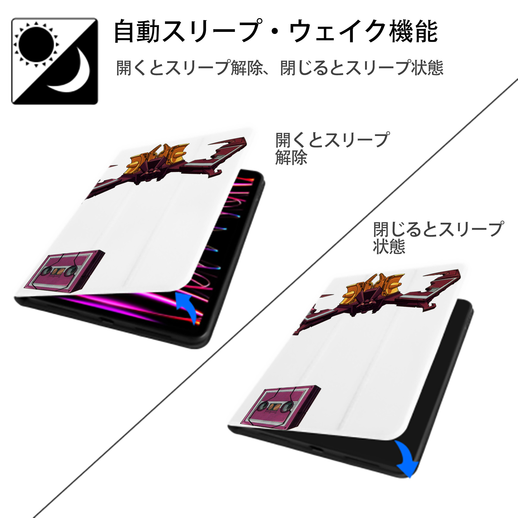  IPad ケース ペン収納付き 三つ折りスタンド PUレザー×シリコン 対応機種9.5/10.5/10.9インチ
