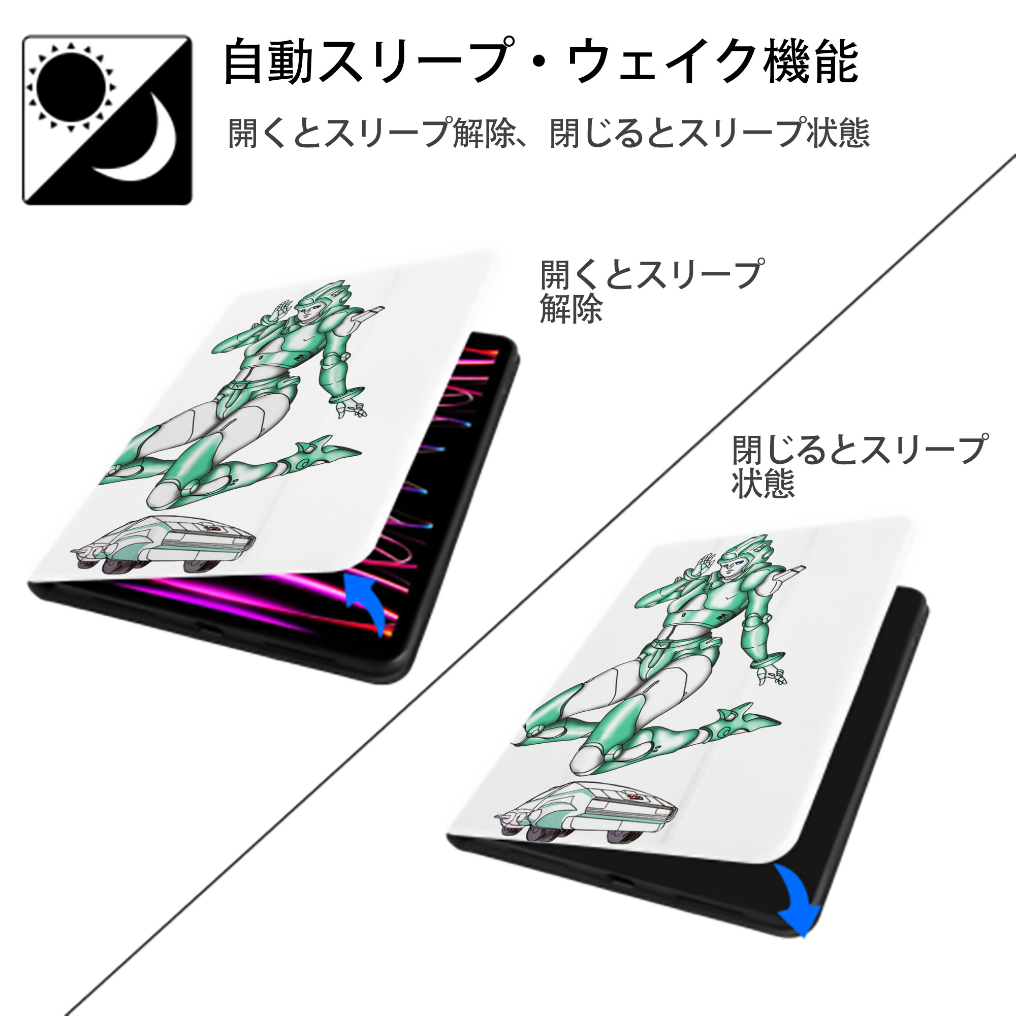  IPad ケース ペン収納付き 三つ折りスタンド PUレザー×シリコン 対応機種9.5/10.5/10.9インチ